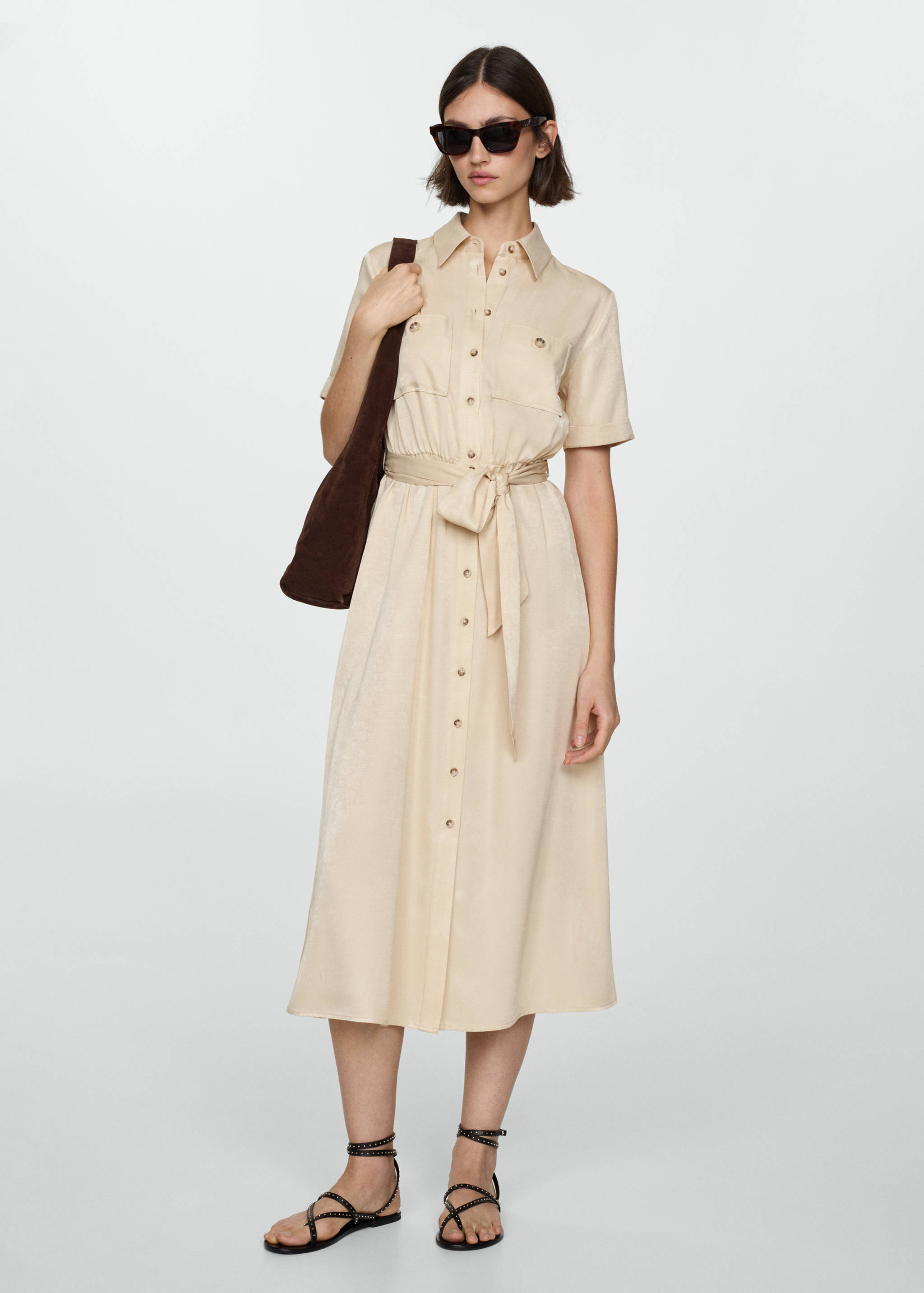 Satin shirt dress - General plane