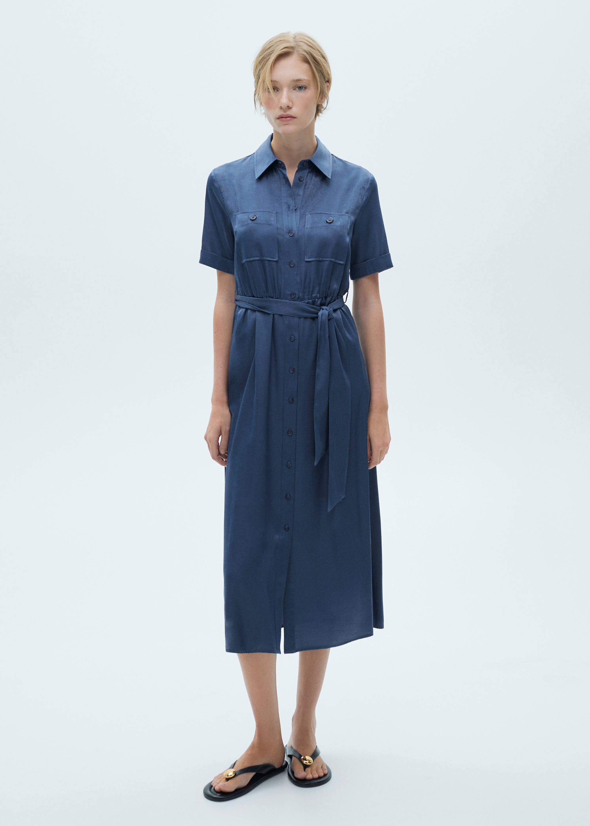 Satin shirt dress - General plane