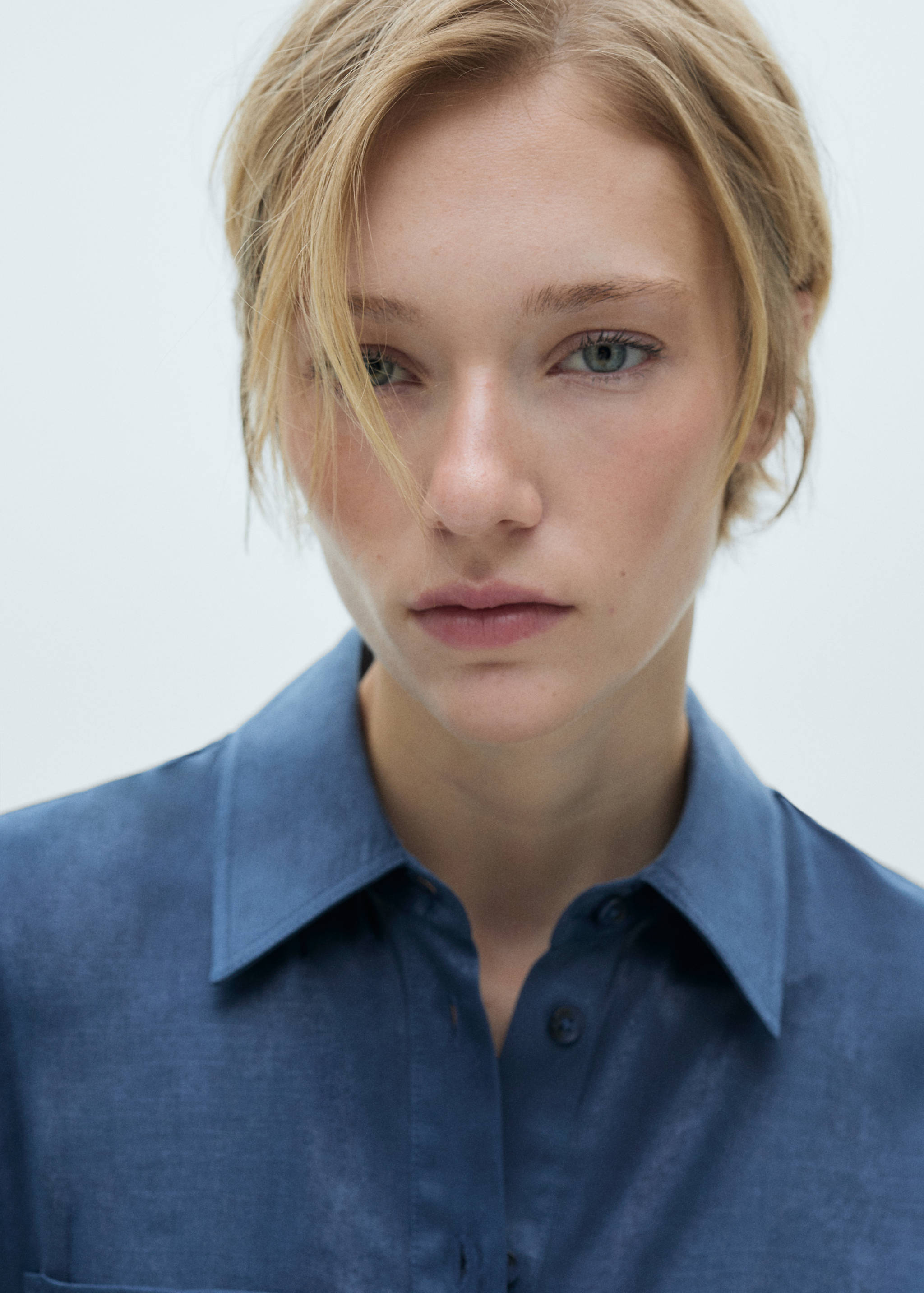 Satin shirt dress - Details of the article 1