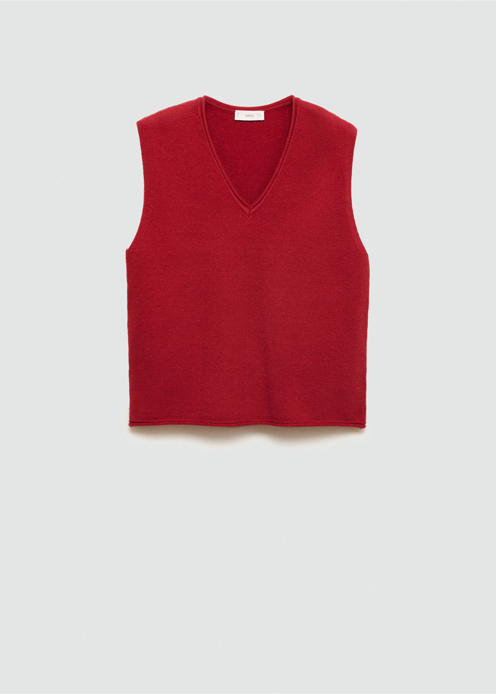 Chaleco punto cuello pico - Artículo sin modelo, Rojo. Ref: 77095983-00.