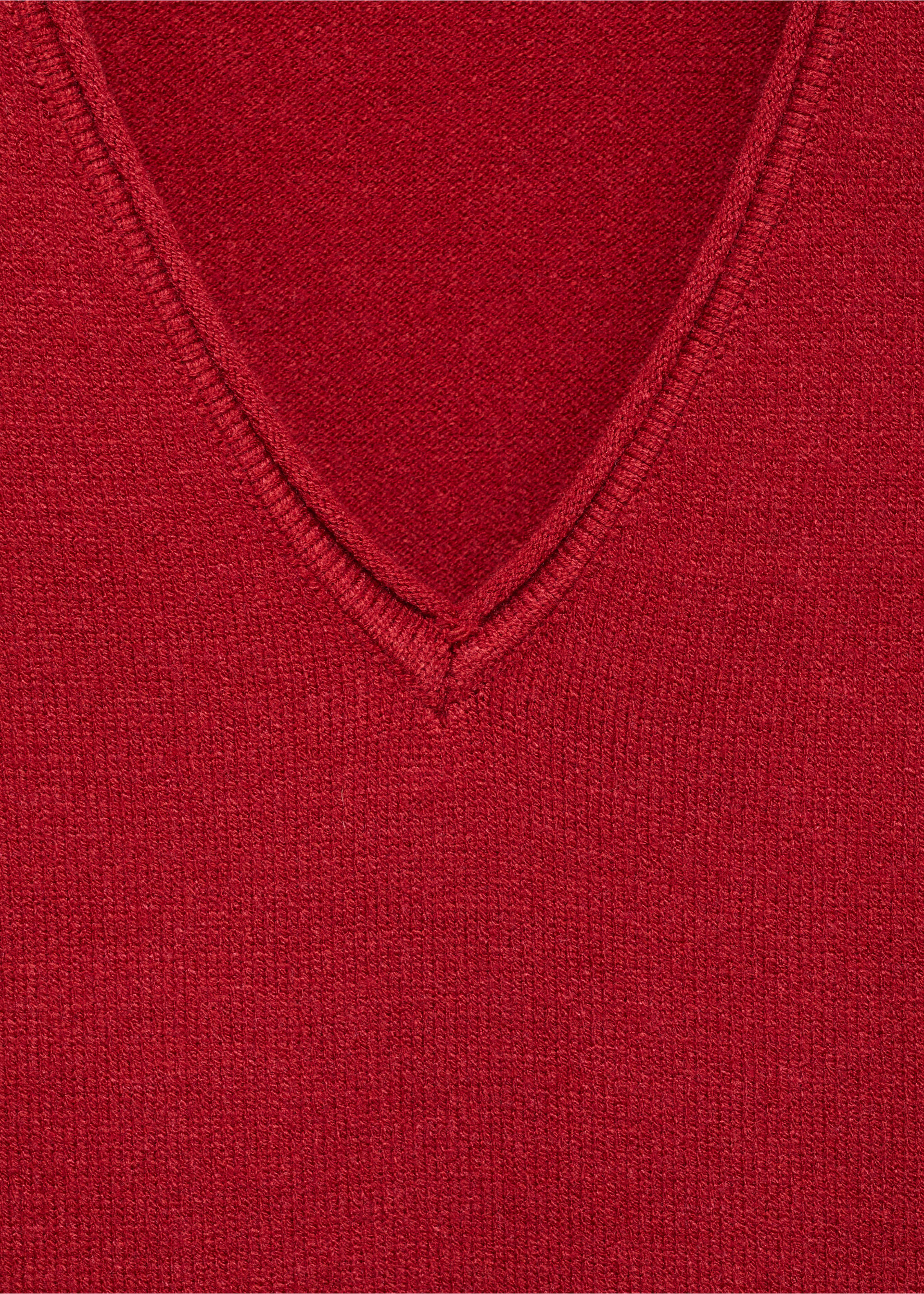 Chaleco punto cuello pico - Detalle del artículo 8, Rojo. Ref: 77095983-00.