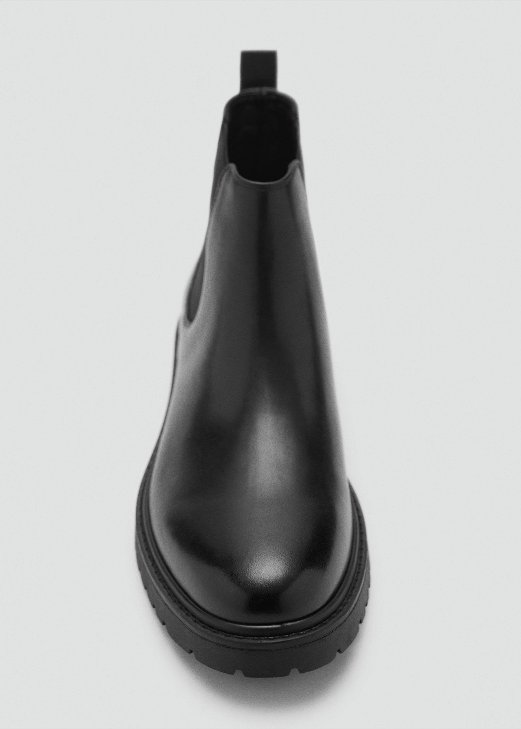 Chelsea leather ankle boots with track sole - Details of the article 3, Black. Ref: 77095986-00.