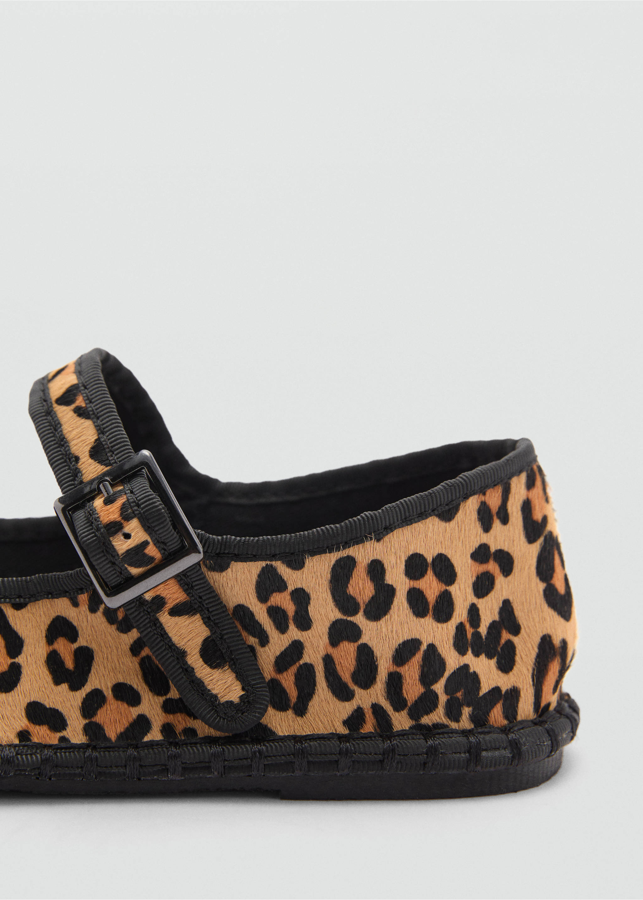 Leder-Ballerinas mit Leopardenmuster - Detail des Artikels 1, Mittelbraun. Ref: 77095987-00.