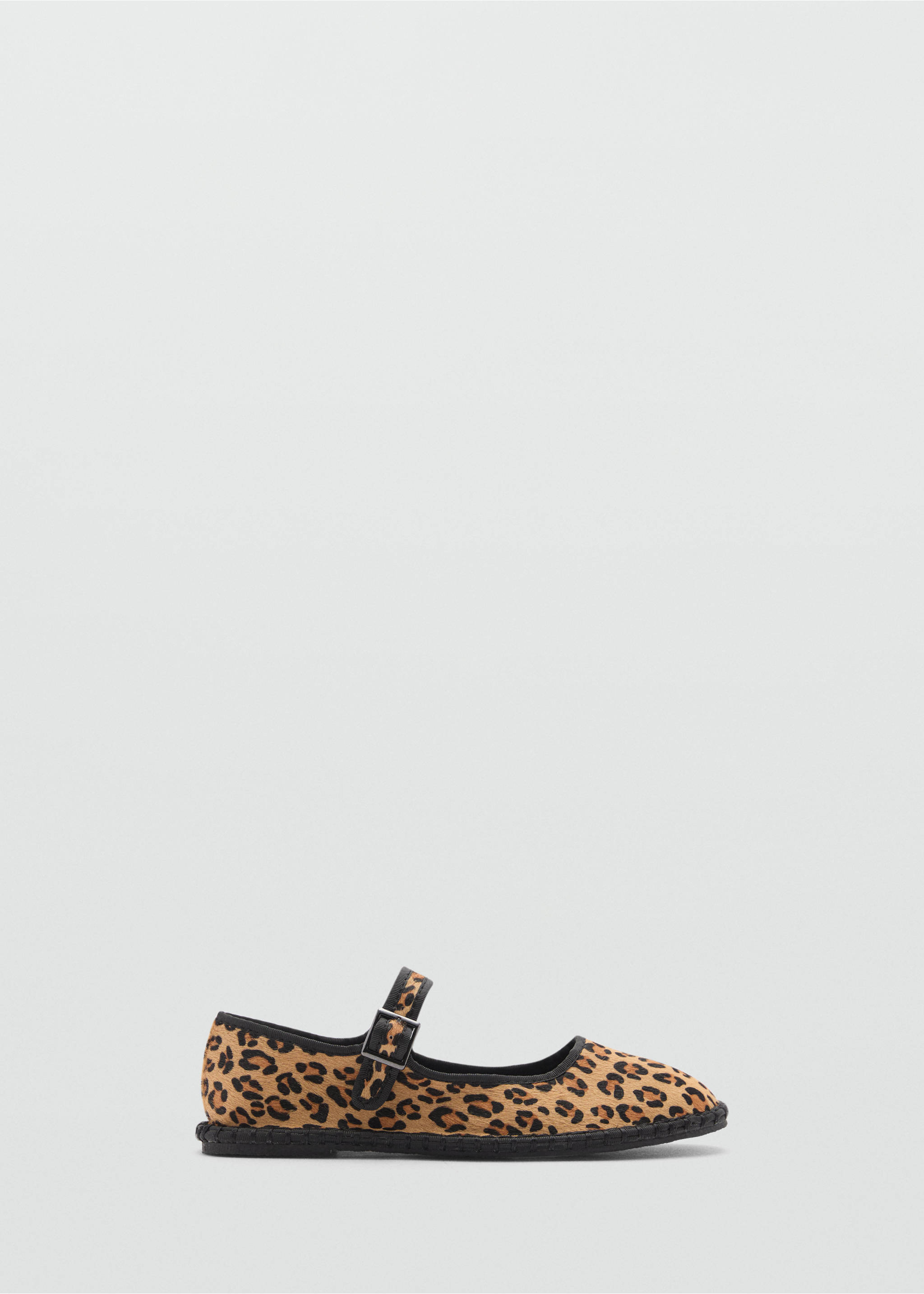 Leder-Ballerinas mit Leopardenmuster - Artikel ohne Model, Mittelbraun. Ref: 77095987-00.