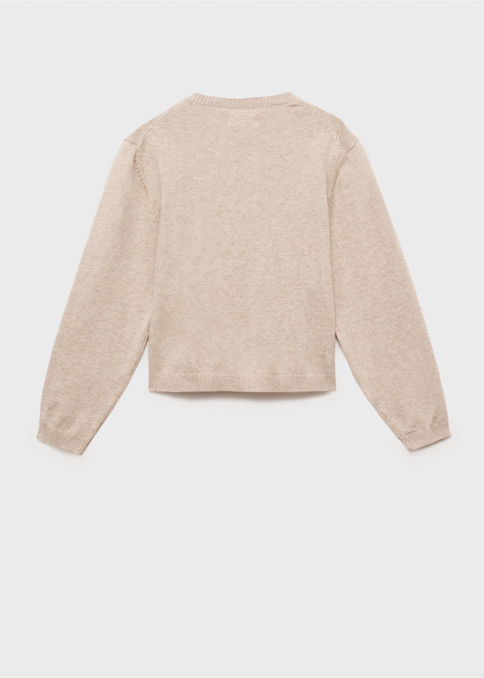 Cardigan din tricot de bumbac - Spatele articolului, Bej foarte deschis. Ref: 77095989-00.