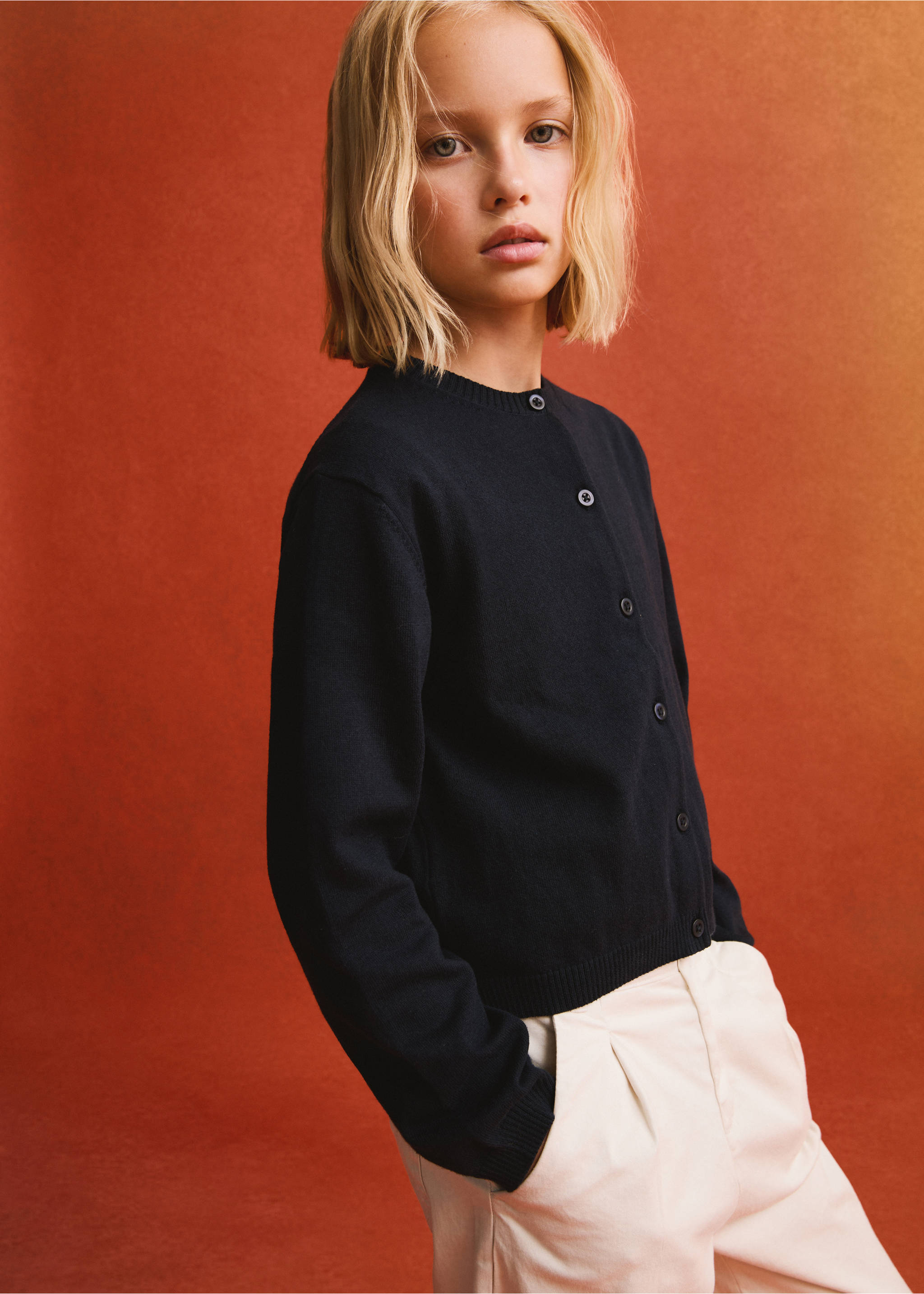 Cardigan maglia cotone - Dettaglio dell'articolo 5, Blu marino scuro. Ref: 77095989-00.