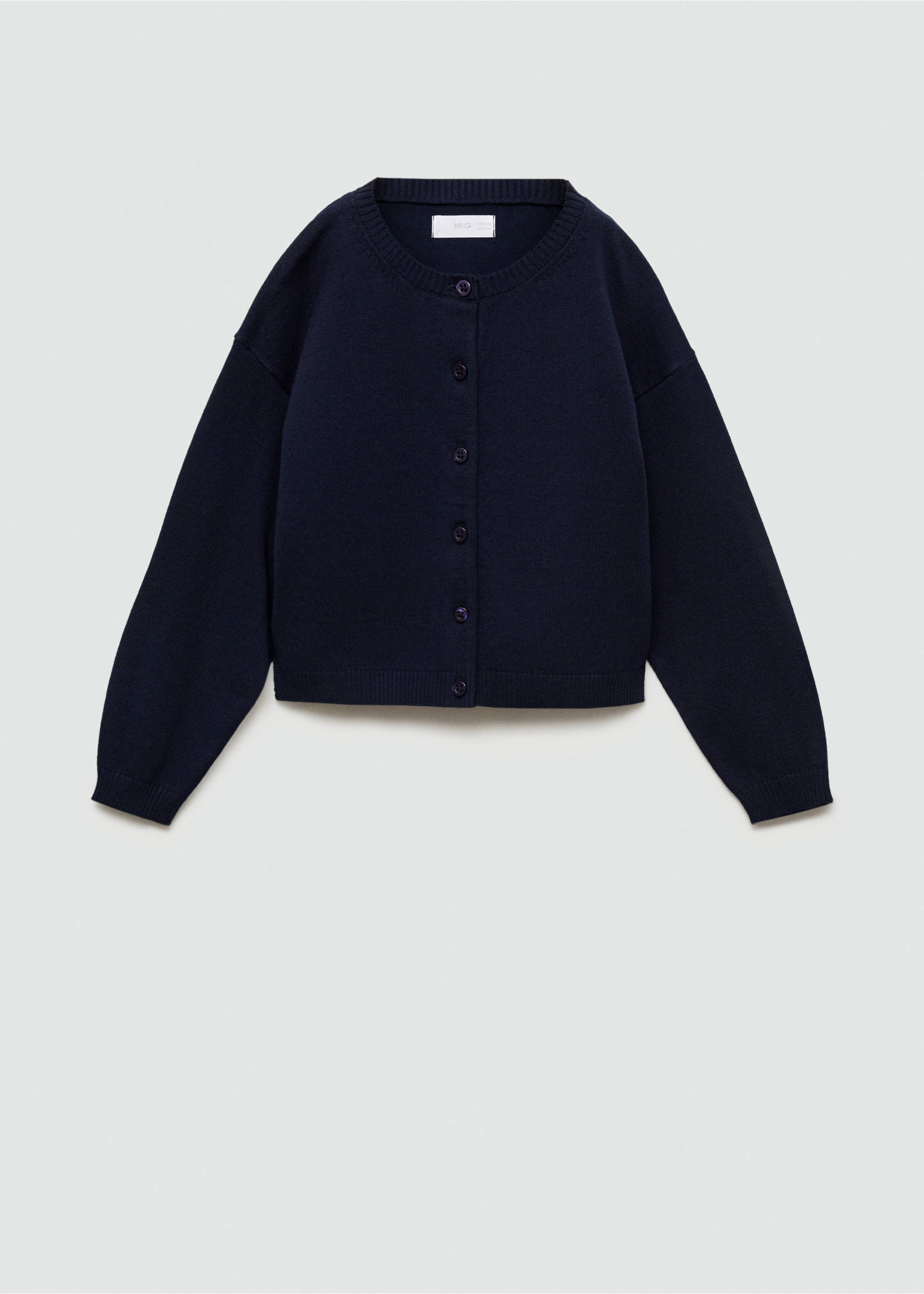 Cotton-blend cardigan - Article without model, Dark Navy. Ref: 77095989-00.