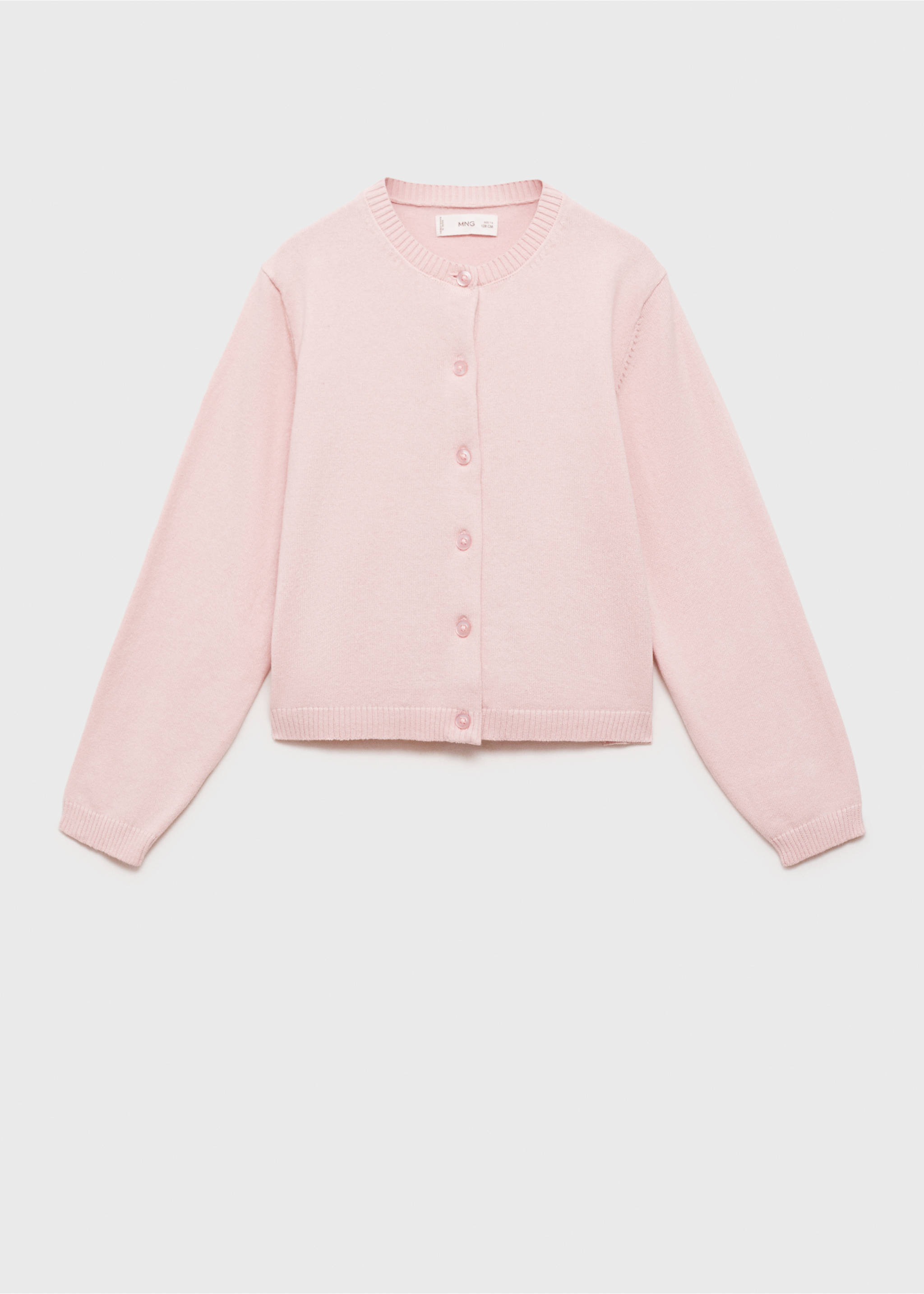 Strickjacke aus Baumwolle - Artikel ohne Model, Pastellrosa. Ref: 77095989-00.