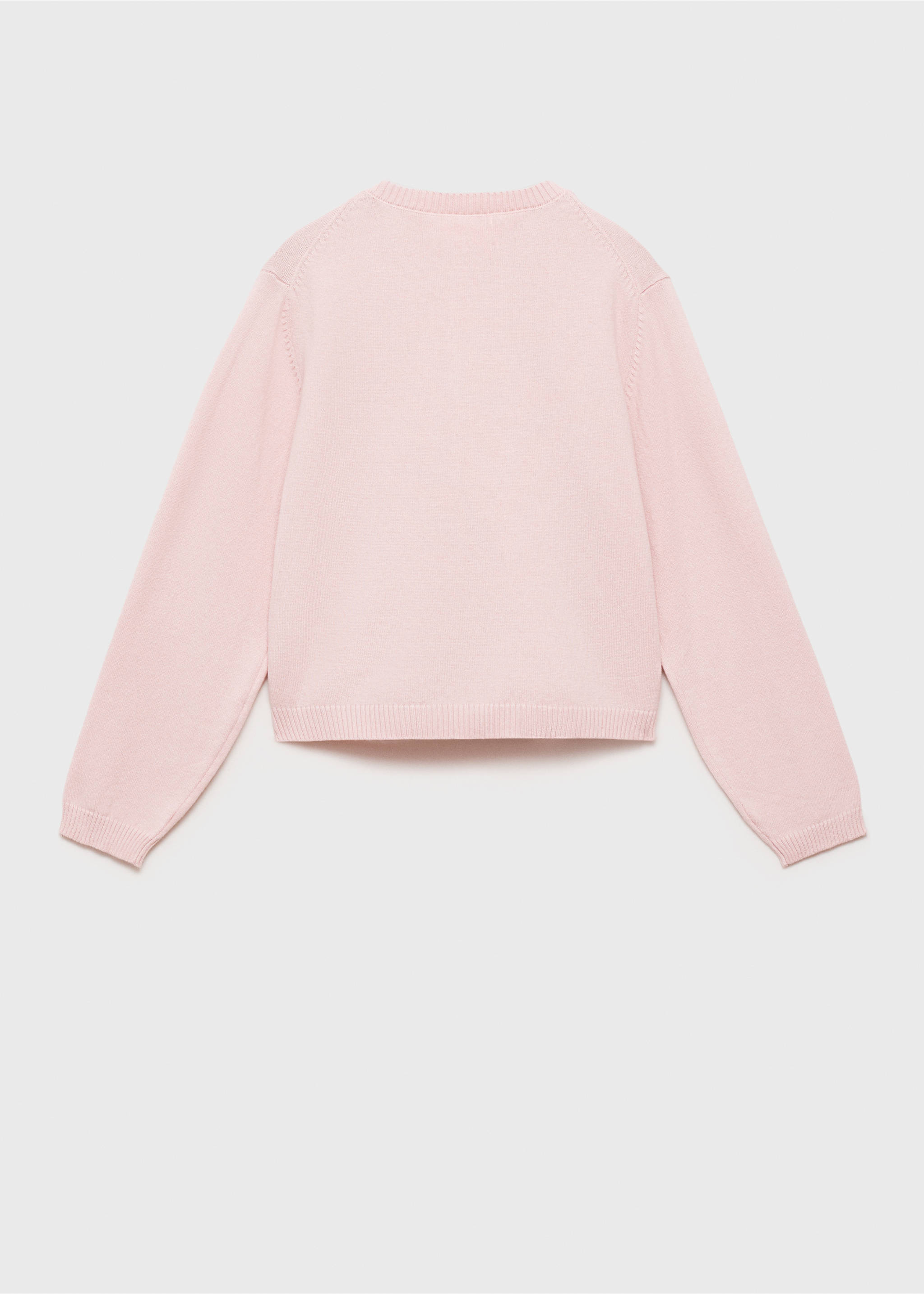 Strickjacke aus Baumwolle - Rückseite des Artikels, Pastellrosa. Ref: 77095989-00.