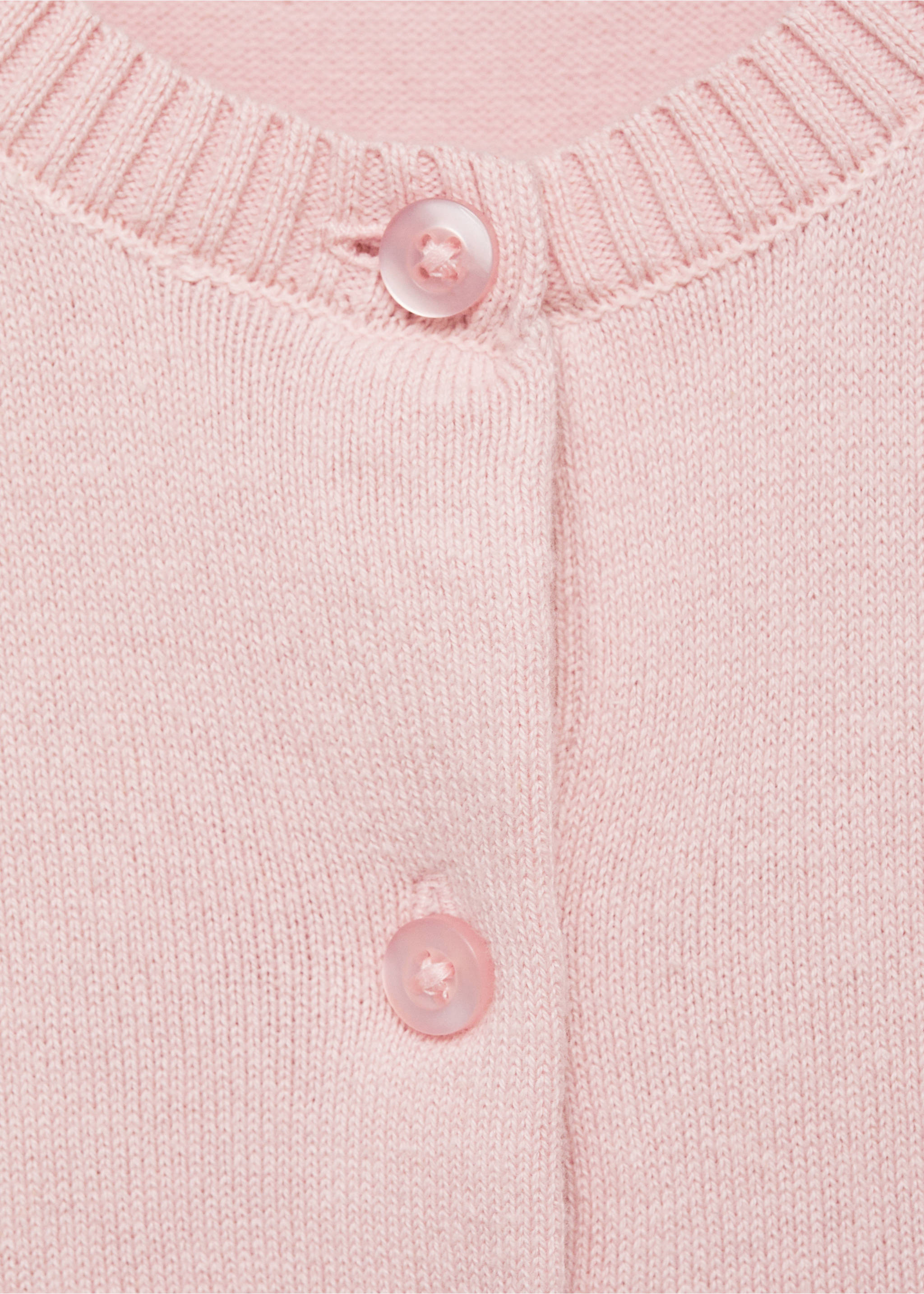 Strickjacke aus Baumwolle - Detail des Artikels 8, Pastellrosa. Ref: 77095989-00.