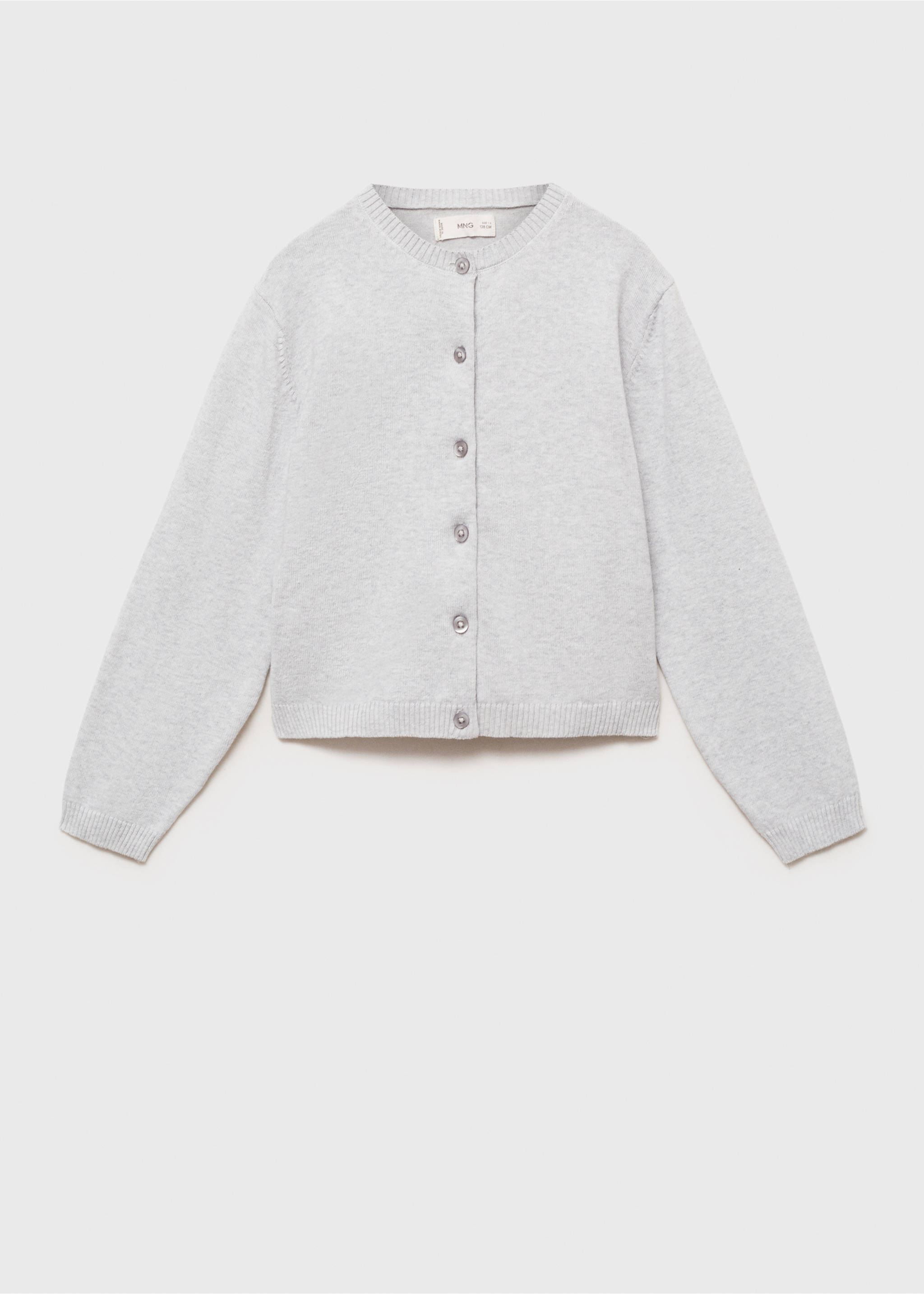Strickjacke aus Baumwolle - Artikel ohne Model, Hellgrau meliert. Ref: 77095989-00.