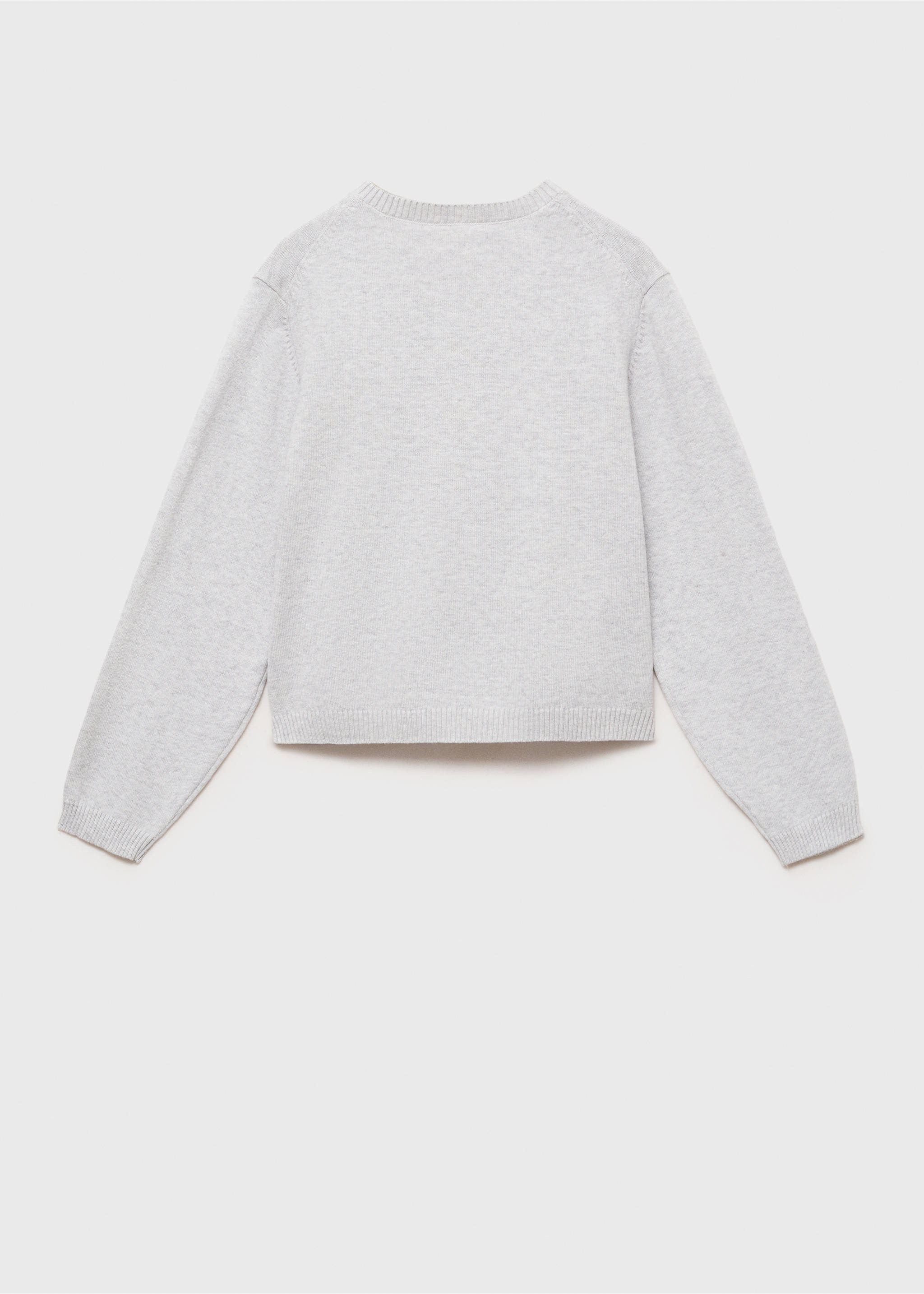 Strickjacke aus Baumwolle - Rückseite des Artikels, Hellgrau meliert. Ref: 77095989-00.