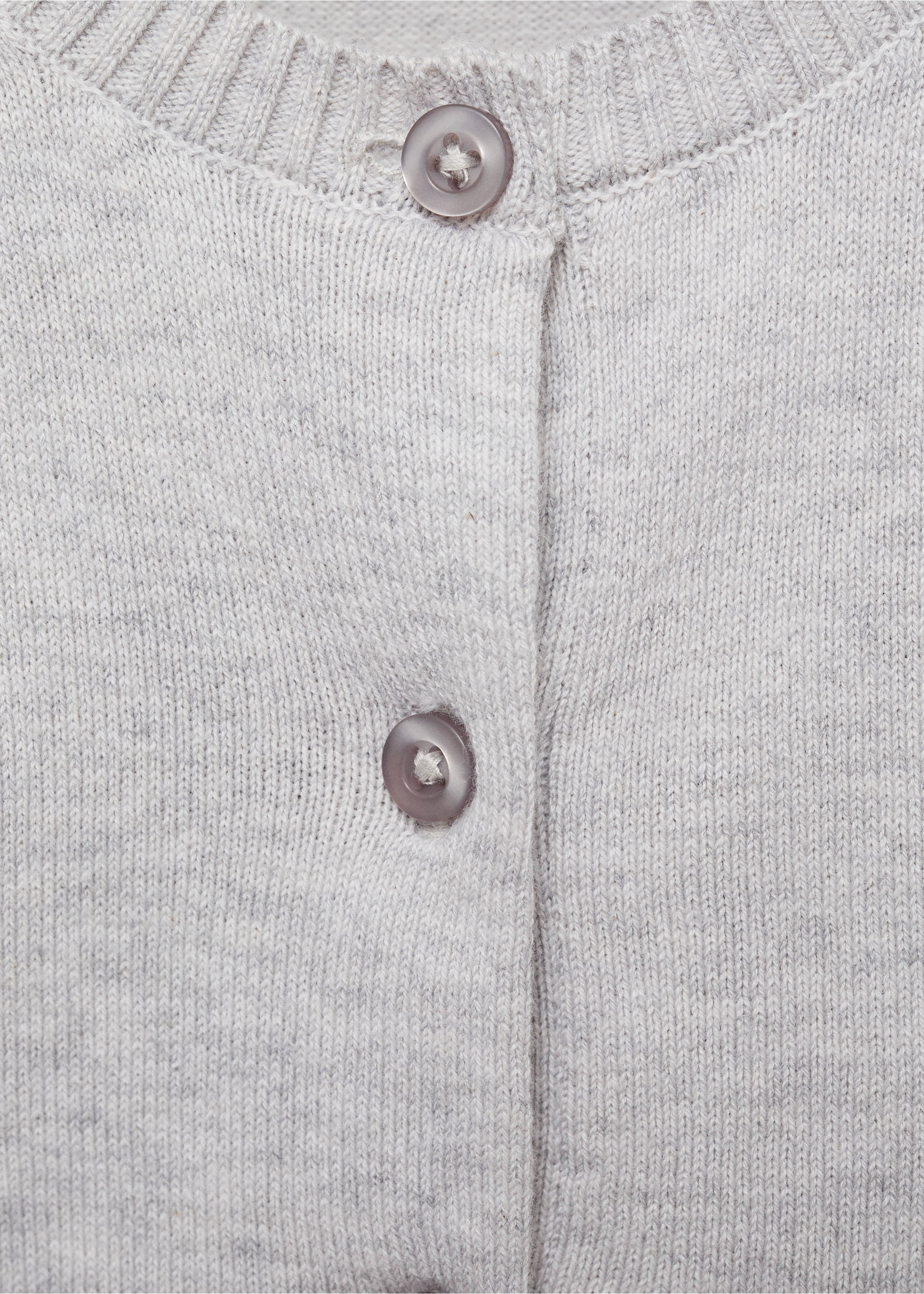 Strickjacke aus Baumwolle - Detail des Artikels 8, Hellgrau meliert. Ref: 77095989-00.