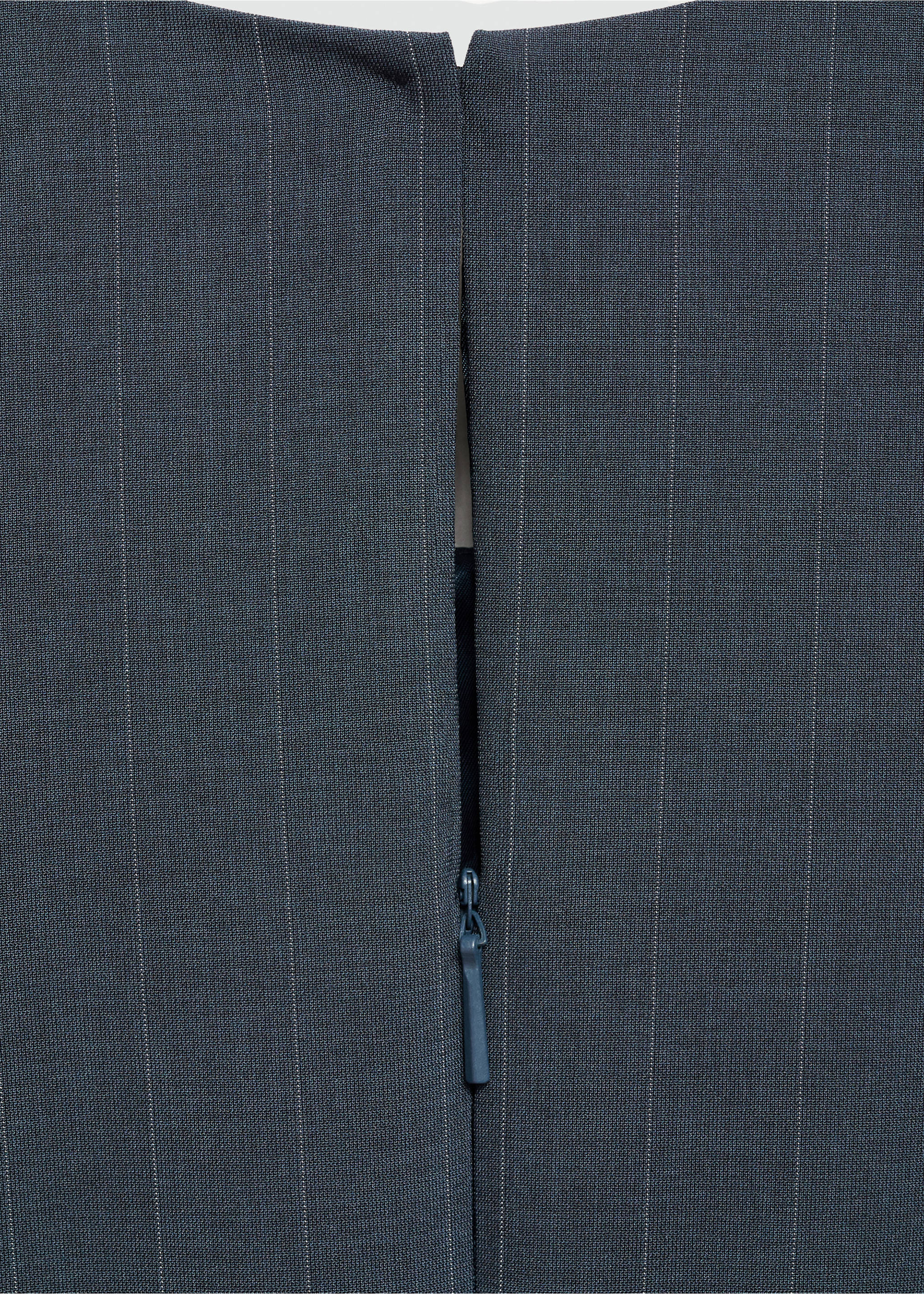 Short pinstripe dress - Details of the article 0, Dark Navy. Ref: 77095997-00.