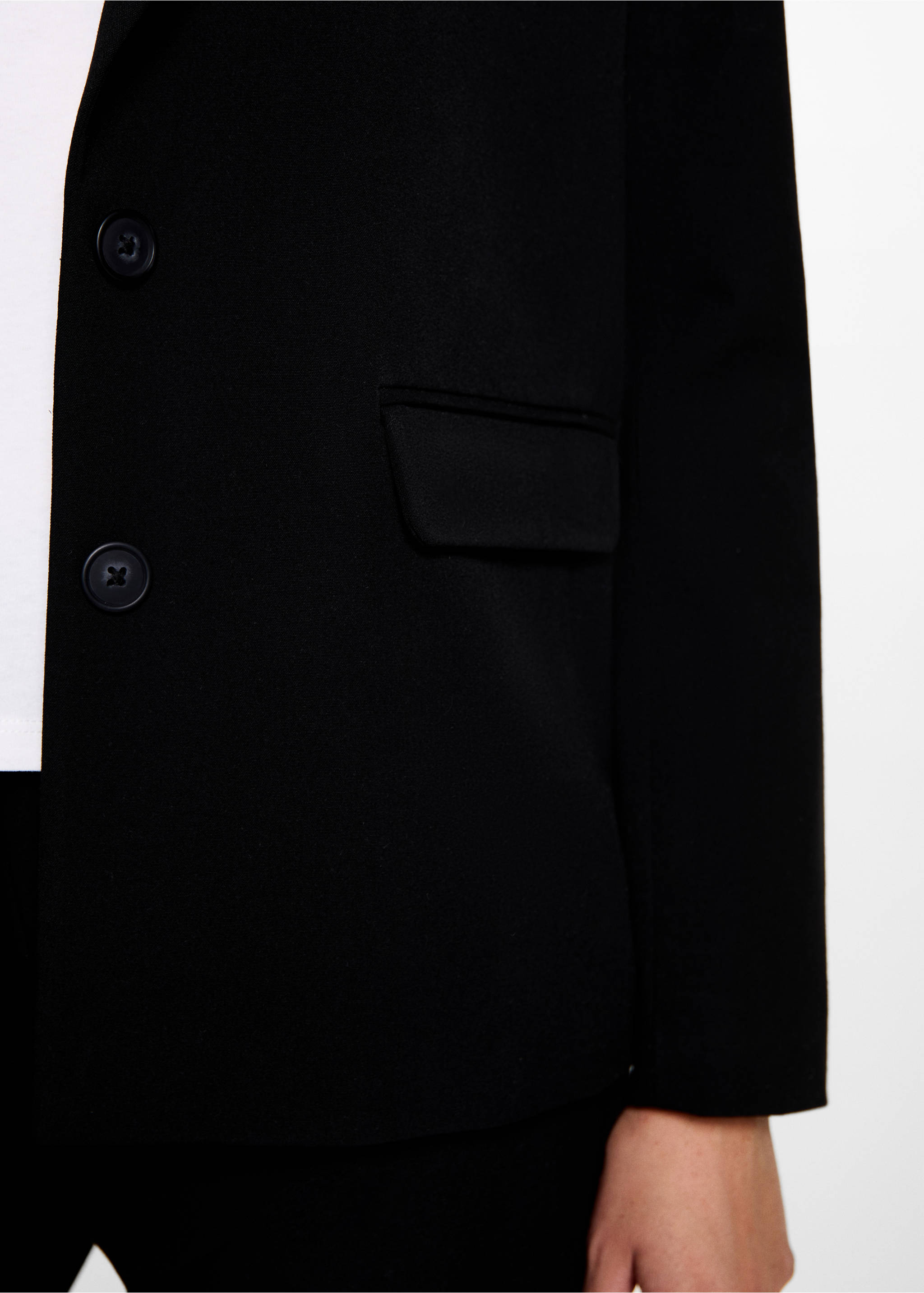 Americana traje recta - Detalle del artículo 6, Negro. Ref: 77095999-00.