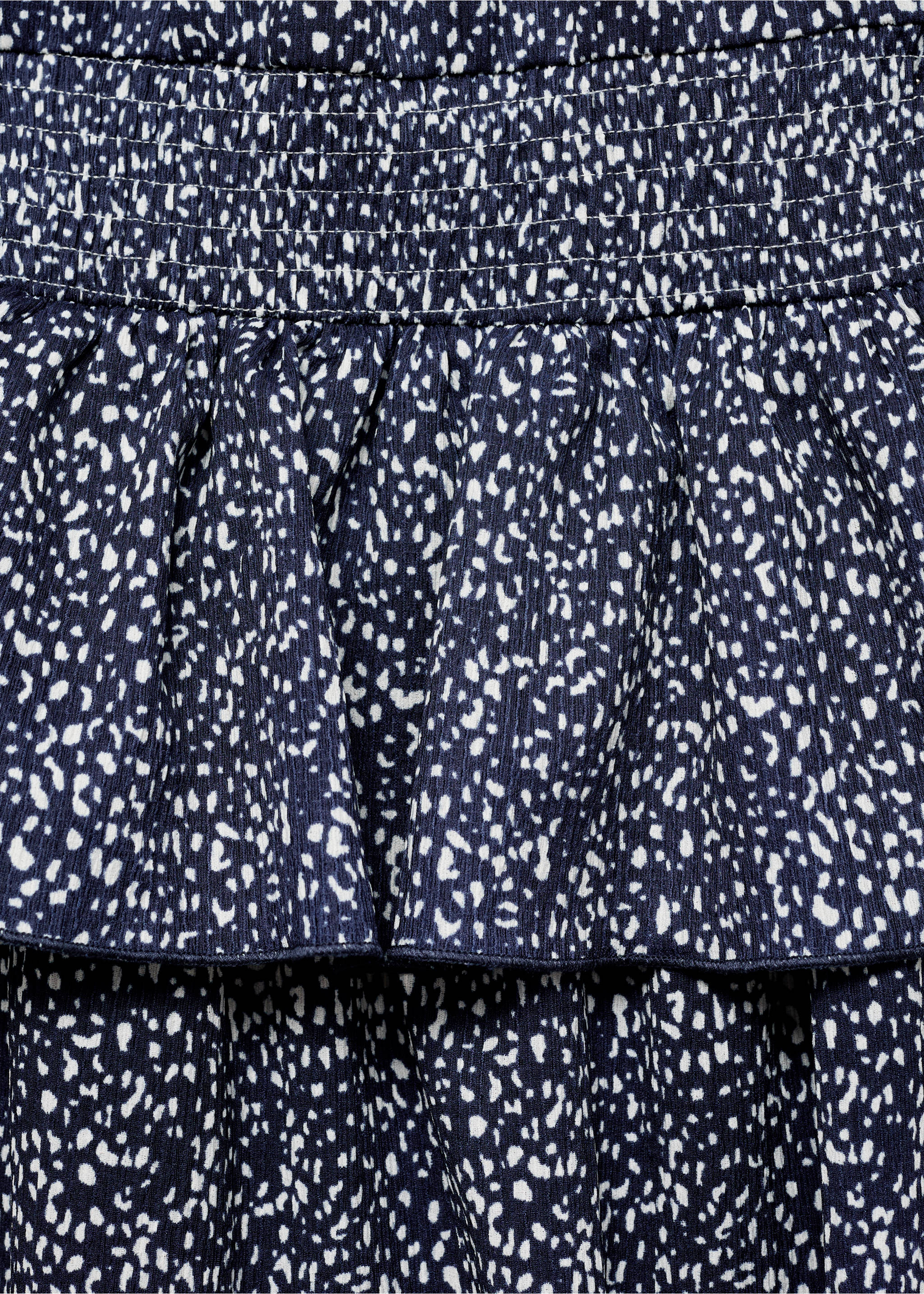 Ruffled printed dress - Details of the article 0, Dark Navy. Ref: 77096006-00.