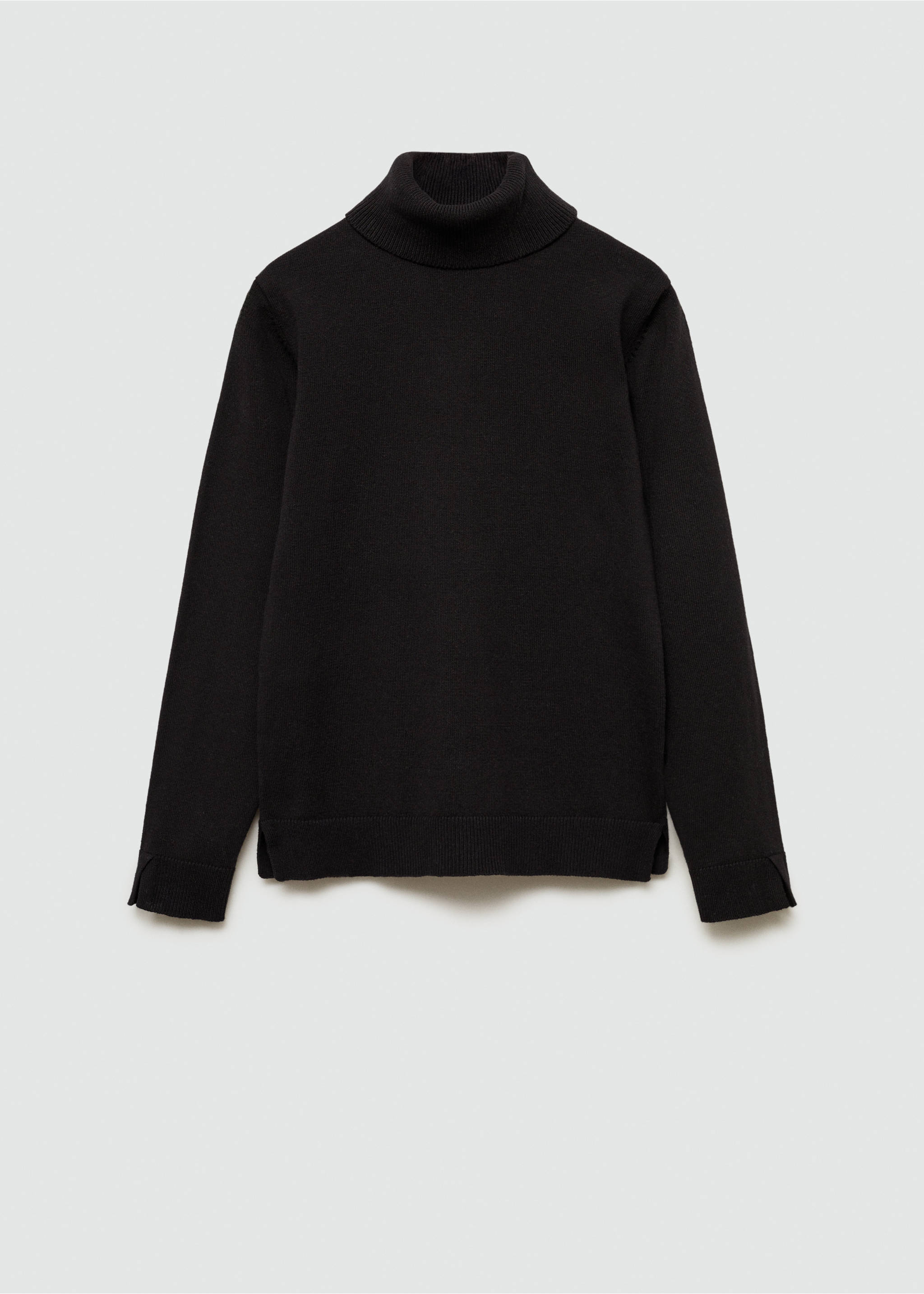Turtleneck knitted sweater - Article without model, Black. Ref: 77096336-00.