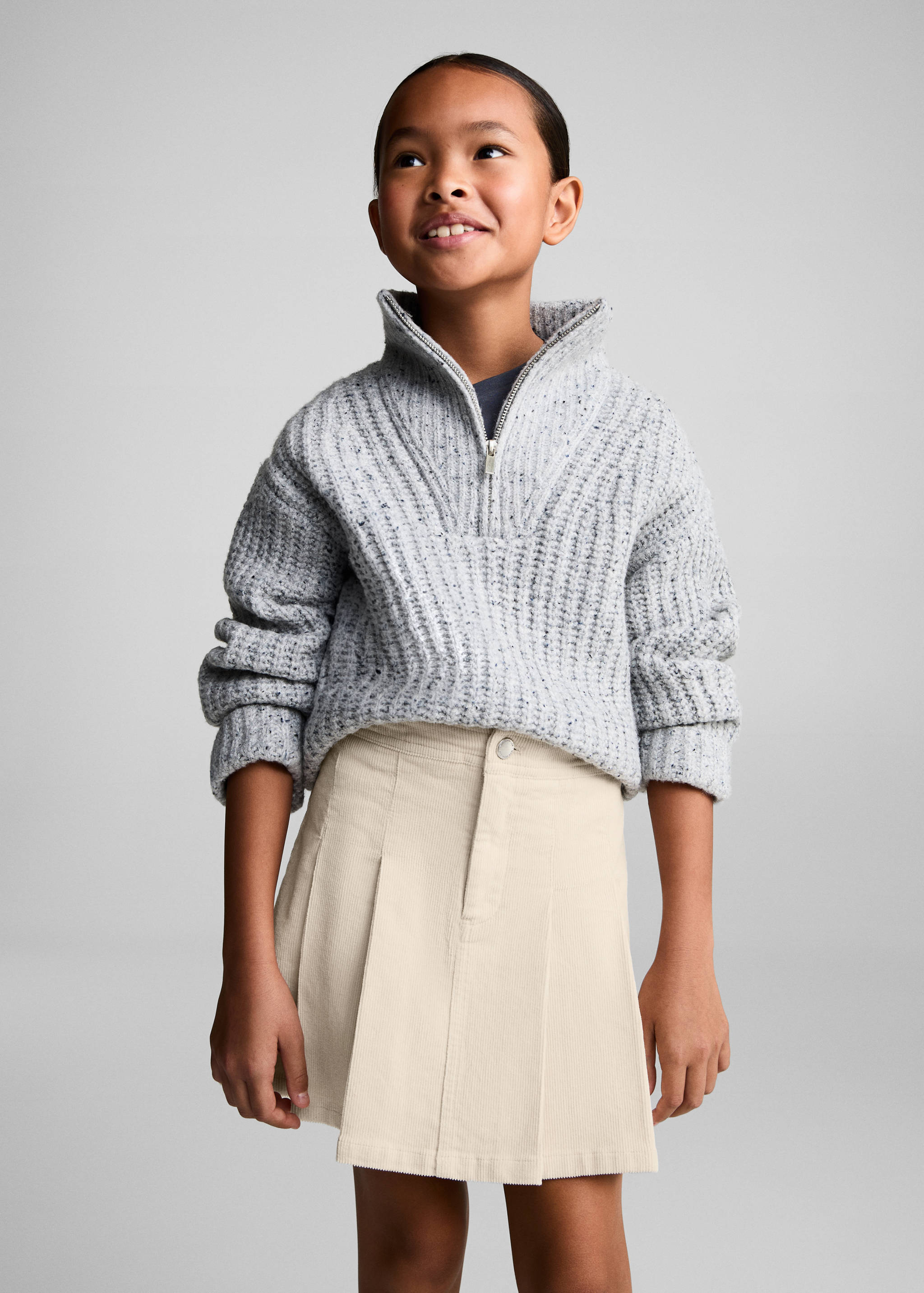 Corduroy pleated skirt - Medium plane
