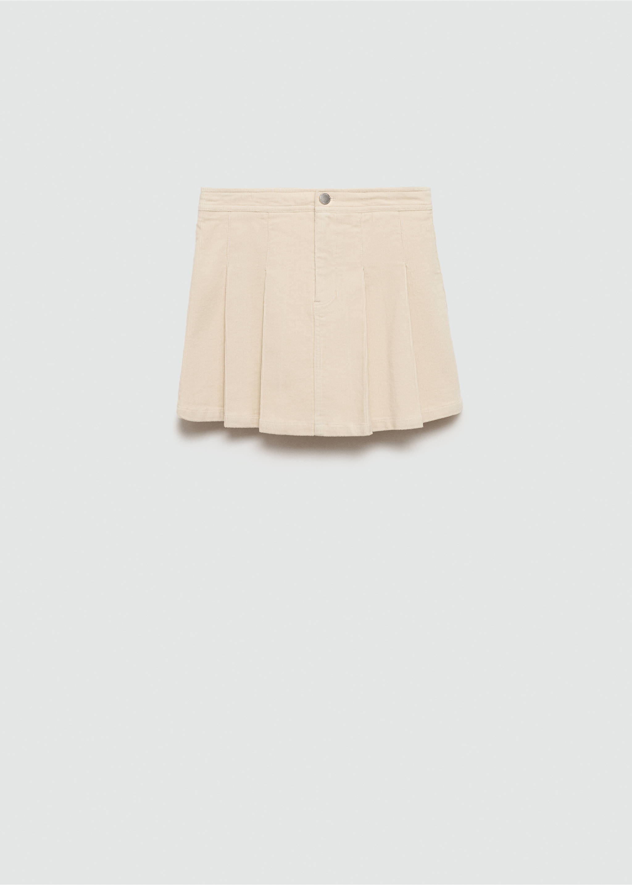 Corduroy pleated skirt - Article without model, Ecru. Ref: 77096340-00.