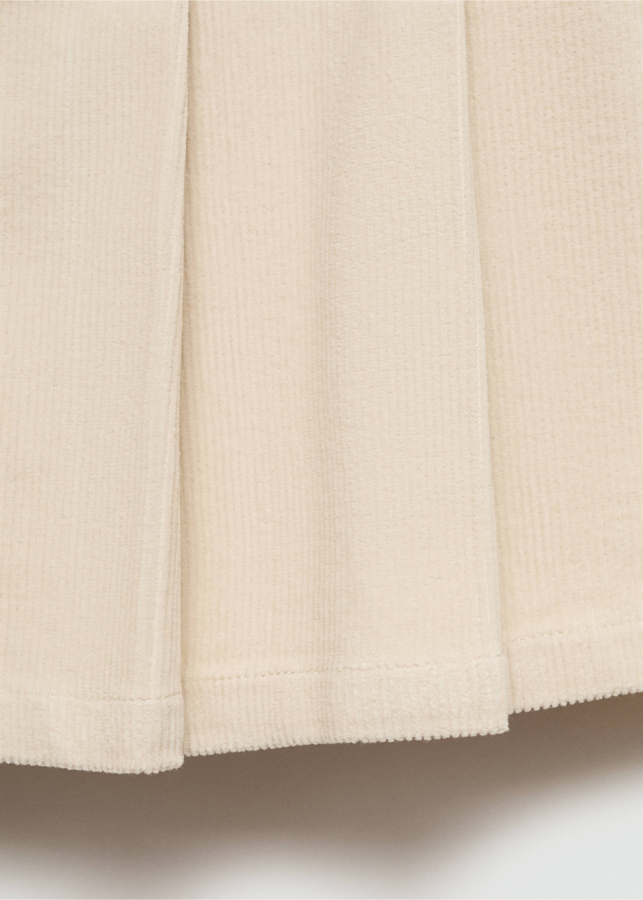 Corduroy pleated skirt - Details of the article 0, Ecru. Ref: 77096340-00.