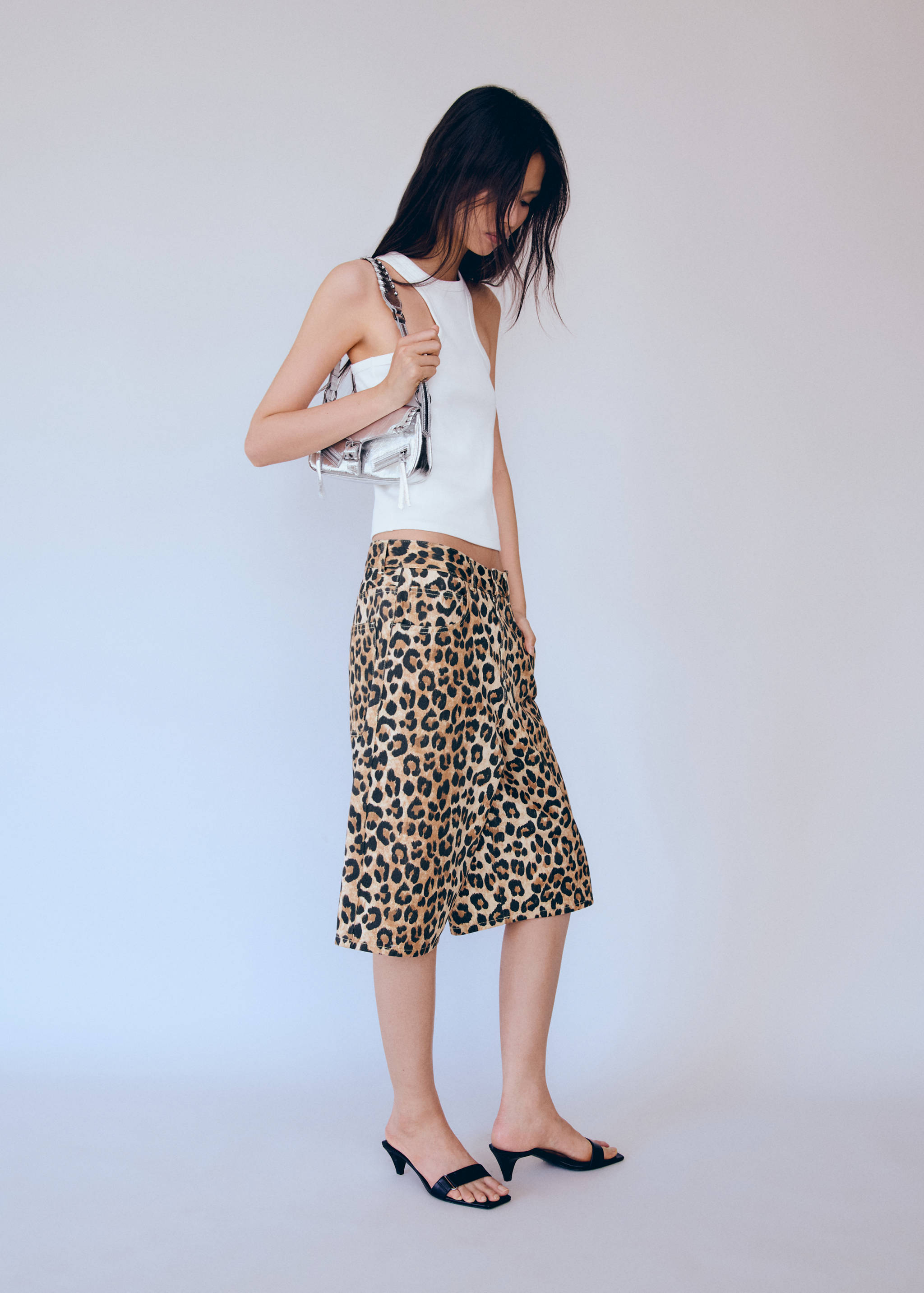 Ribbed cotton-blend top - General plane