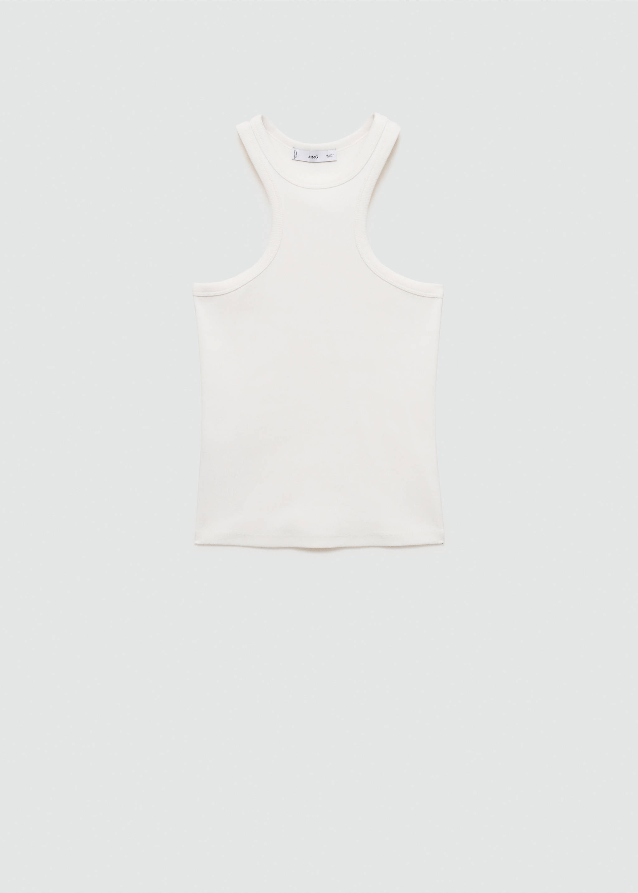 Ribbed cotton-blend top - Article without model, White. Ref: 77096347-00.