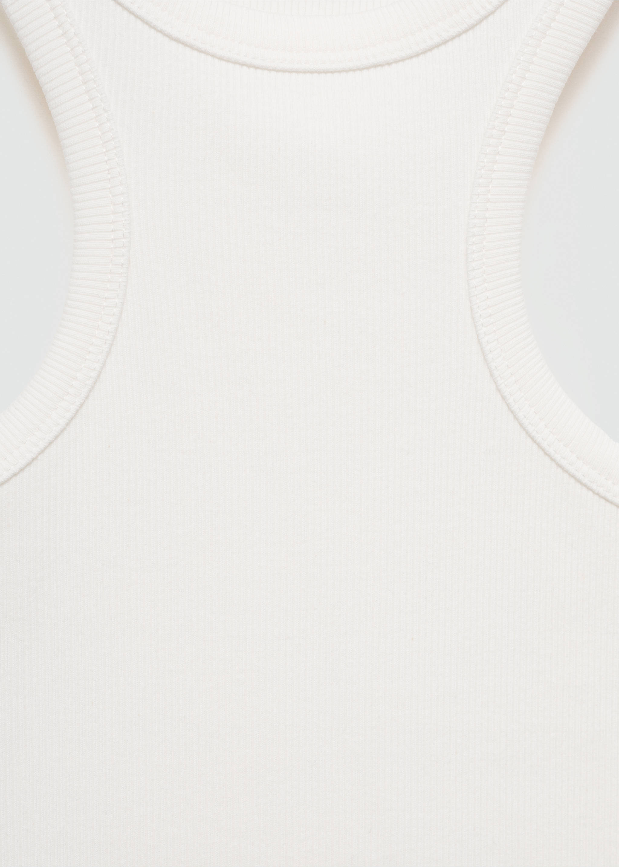 Ribbed cotton-blend top - Details of the article 8, White. Ref: 77096347-00.