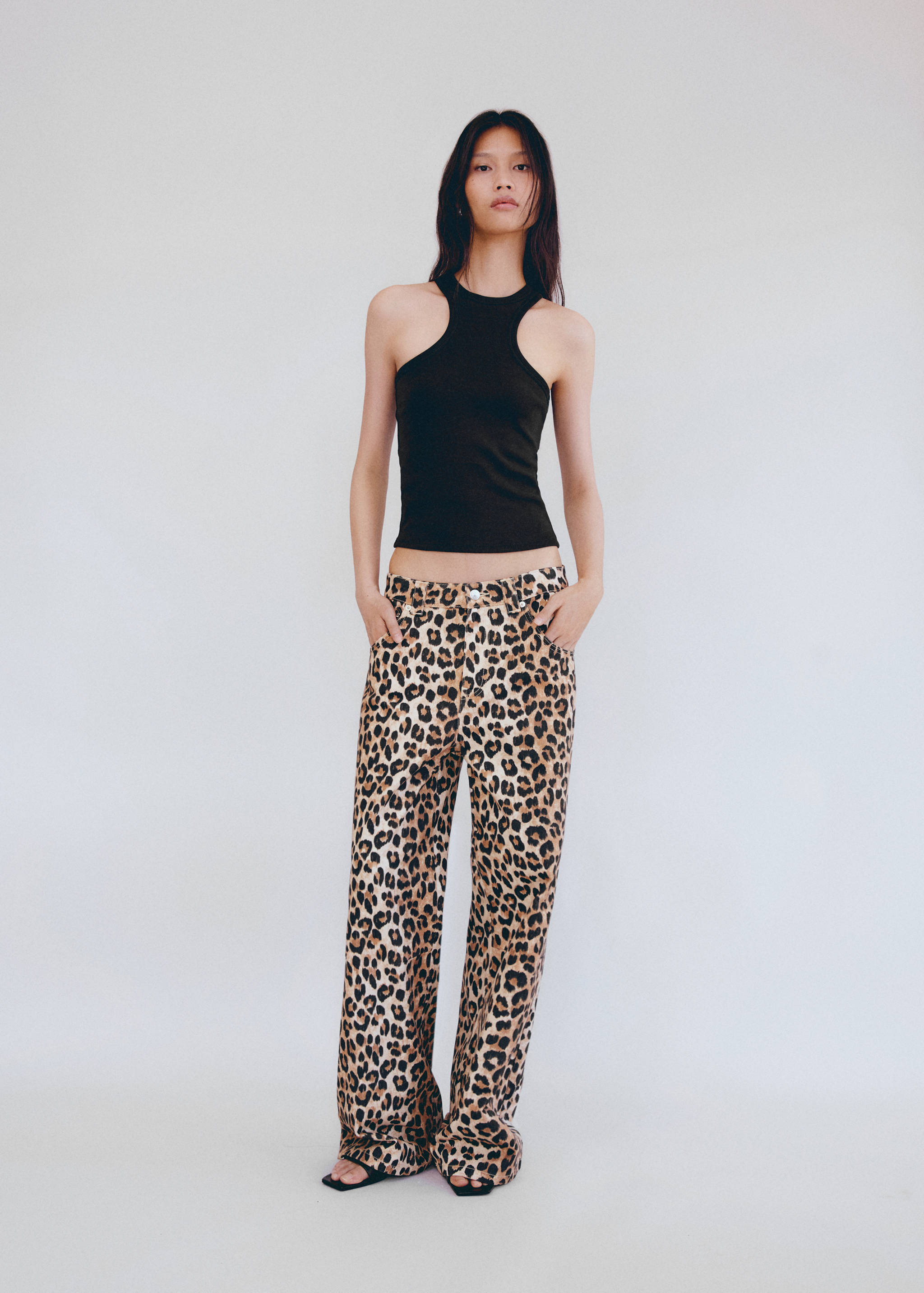 Ribbed cotton-blend top - General plane