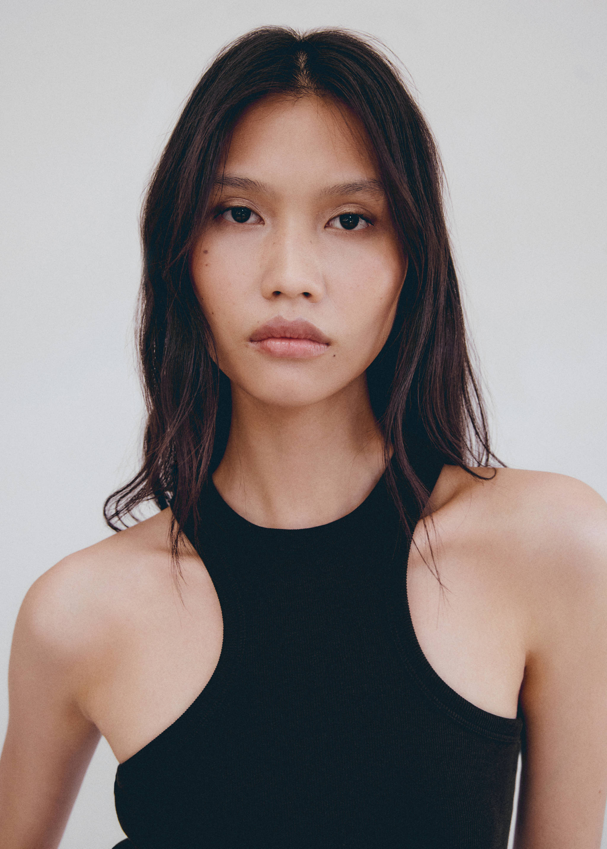 Ribbed cotton-blend top - Medium plane