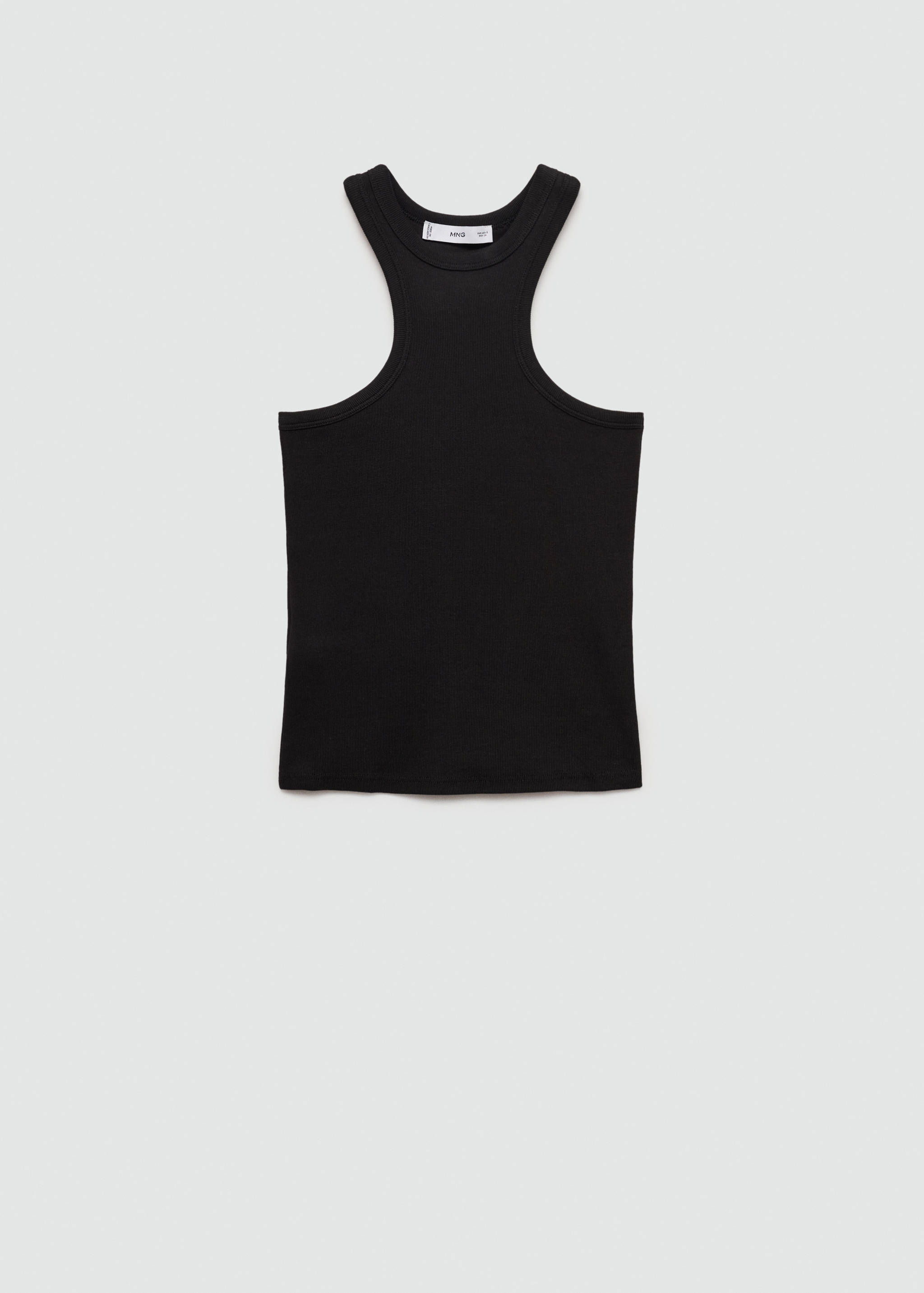 Ribbed cotton-blend top - Article without model