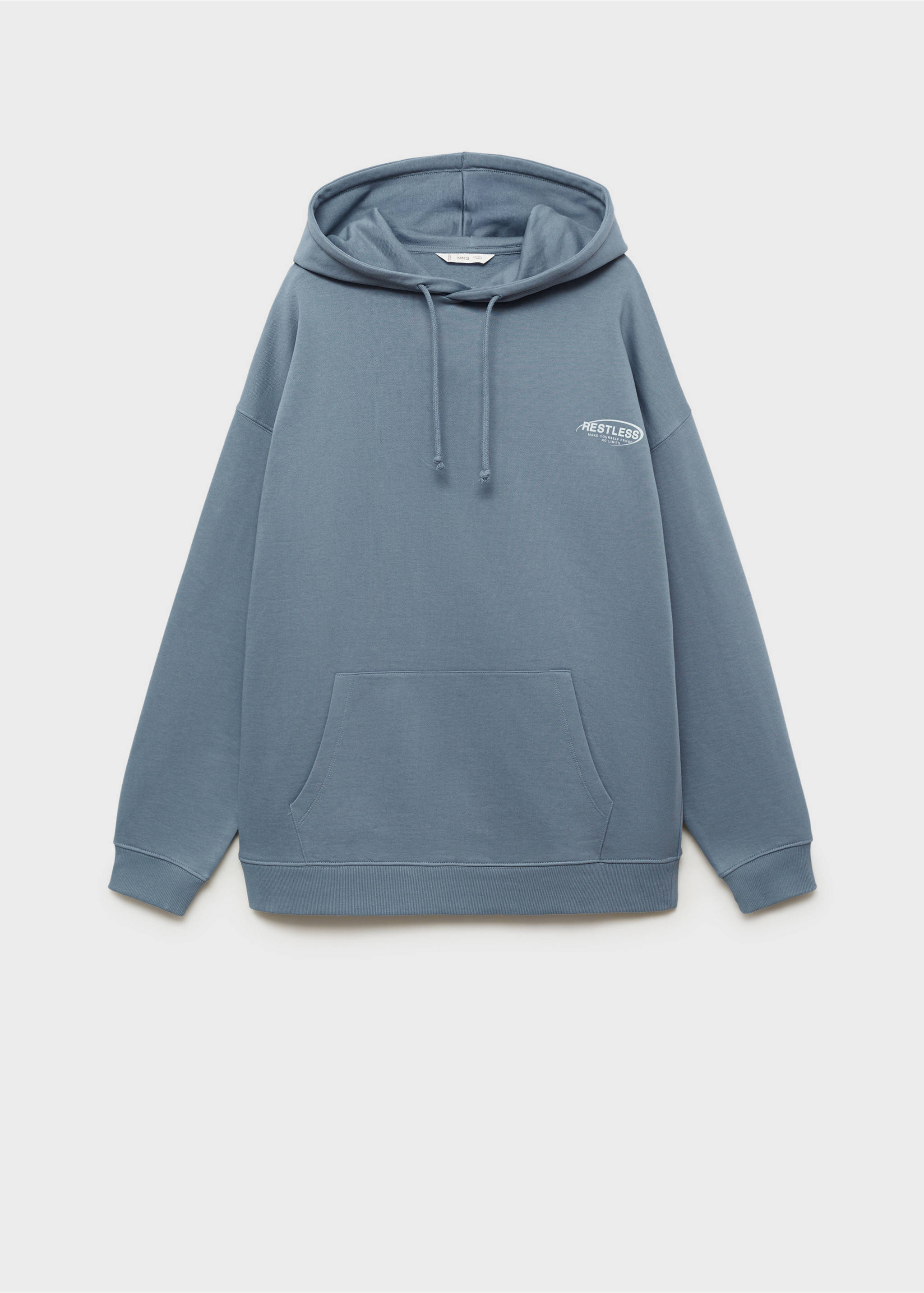 Printed hoodie - Article without model, Blue. Ref: 77096349-00.