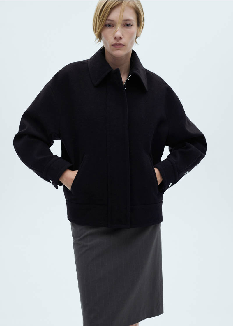 Oversize wool jacket - Dark Navy