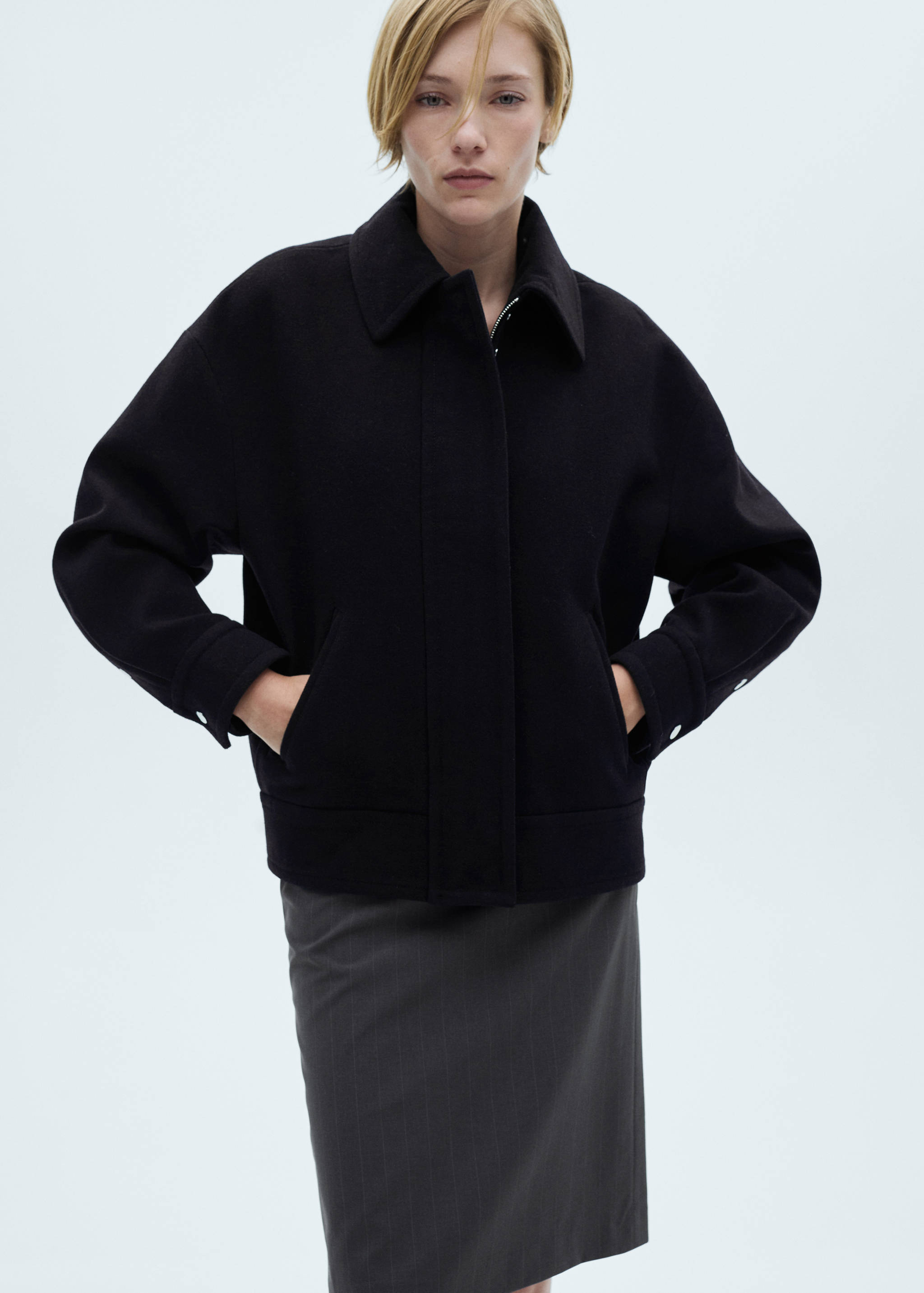 Chaqueta lana oversize - Plano medio