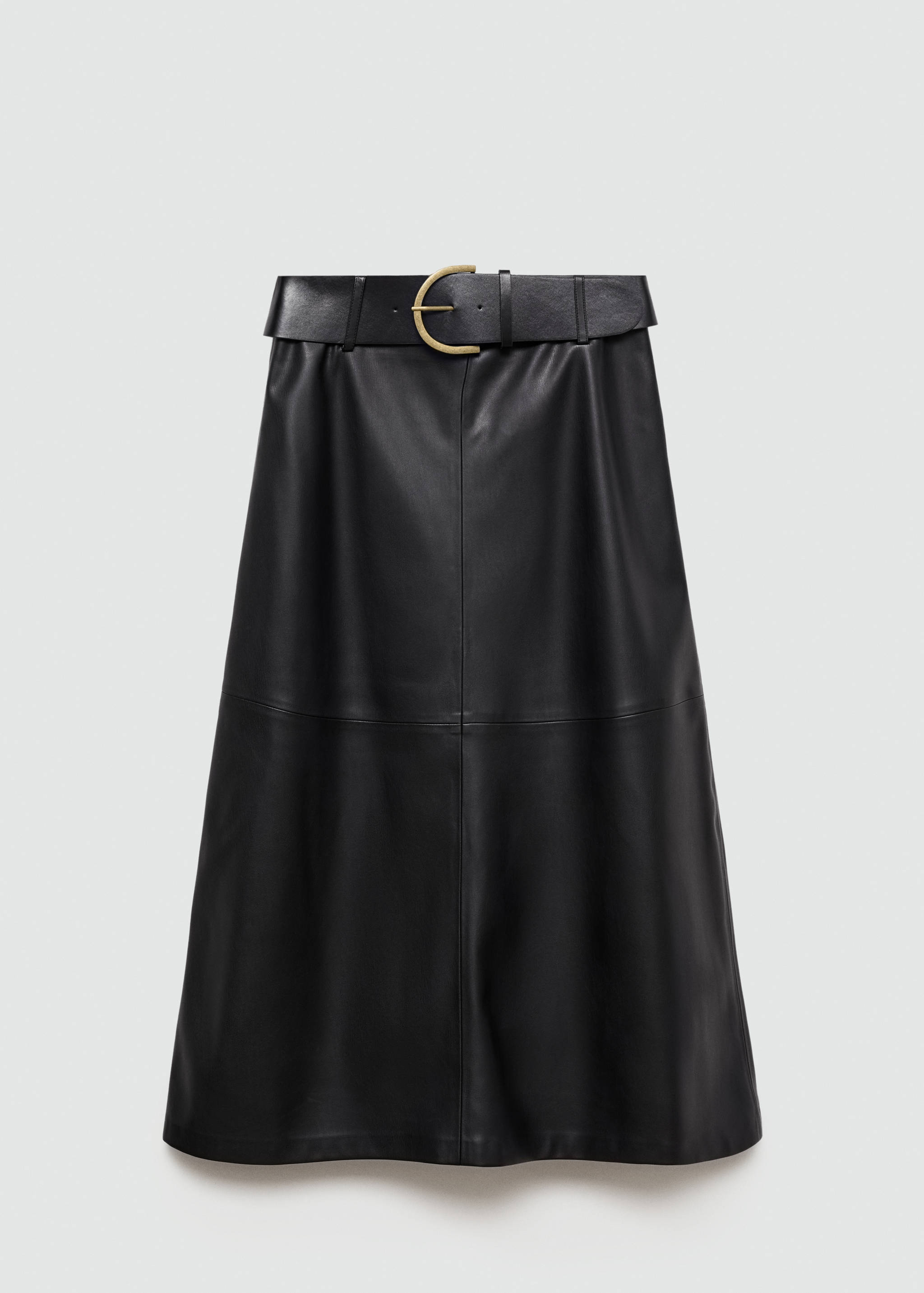 Faux-leather midi-skirt - Article without model