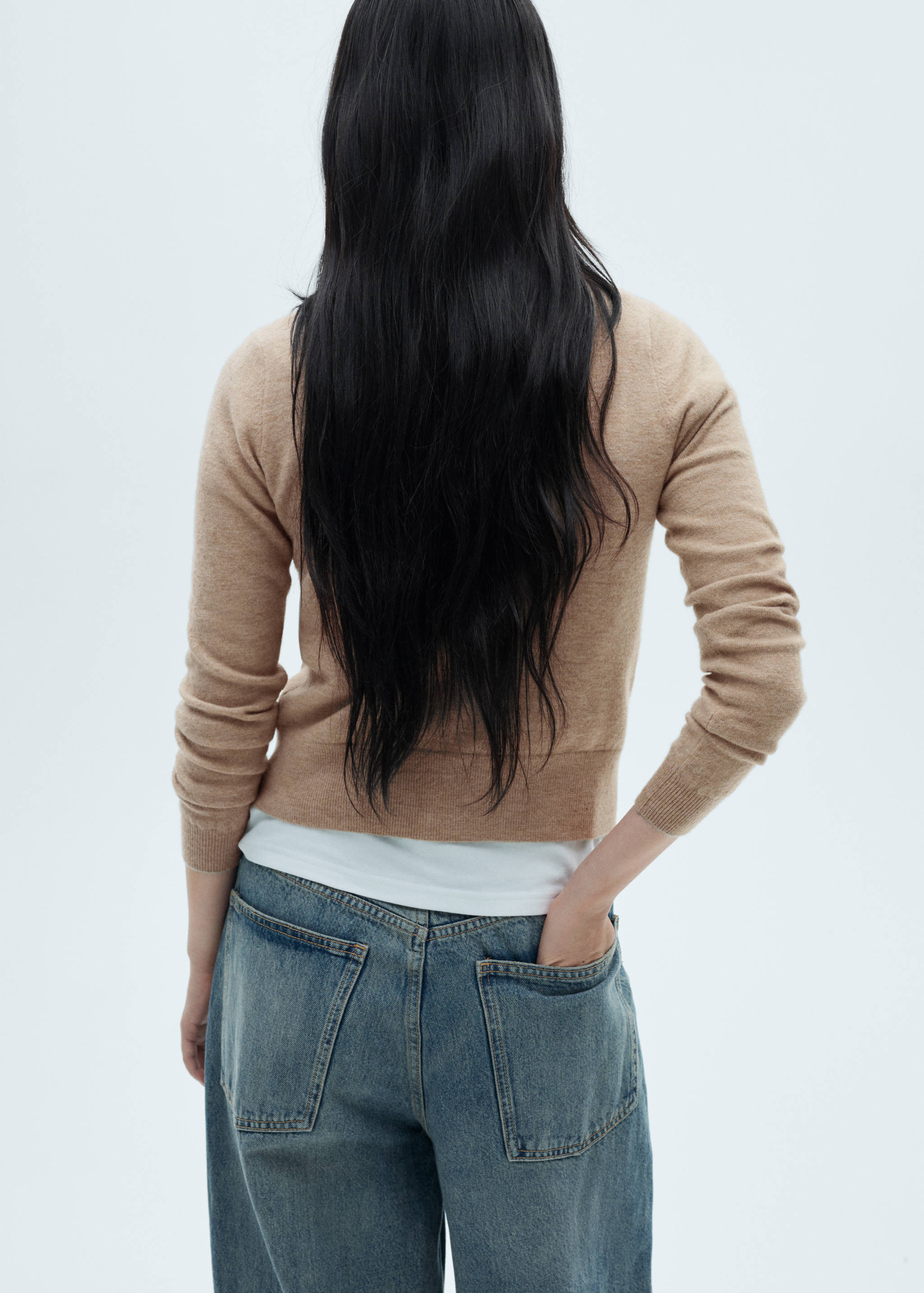 Cárdigan cuello redondo botones - Reverso del artículo