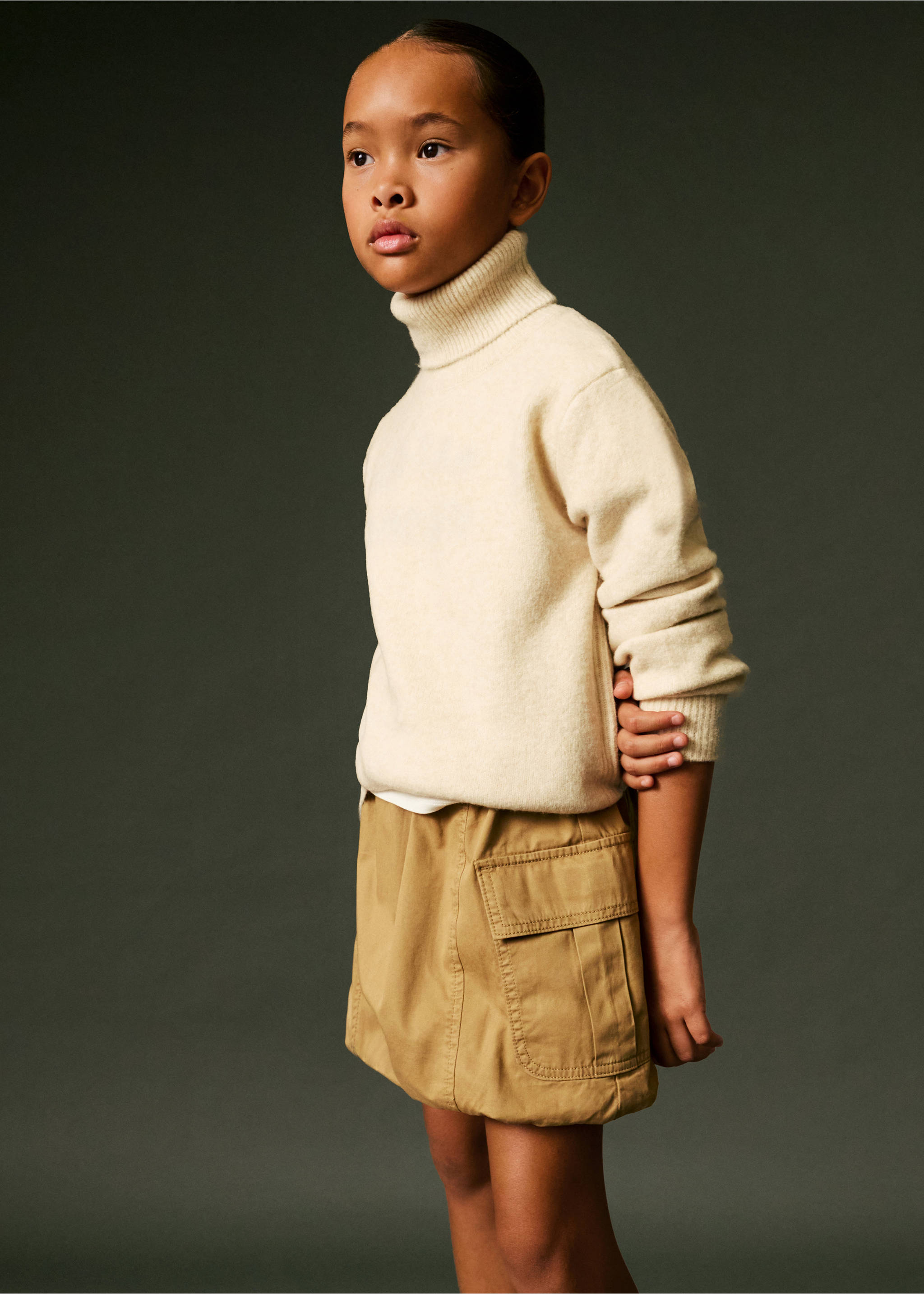 Balloon cargo skirt - Details of the article 5, Medium Brown. Ref: 77096723-00.