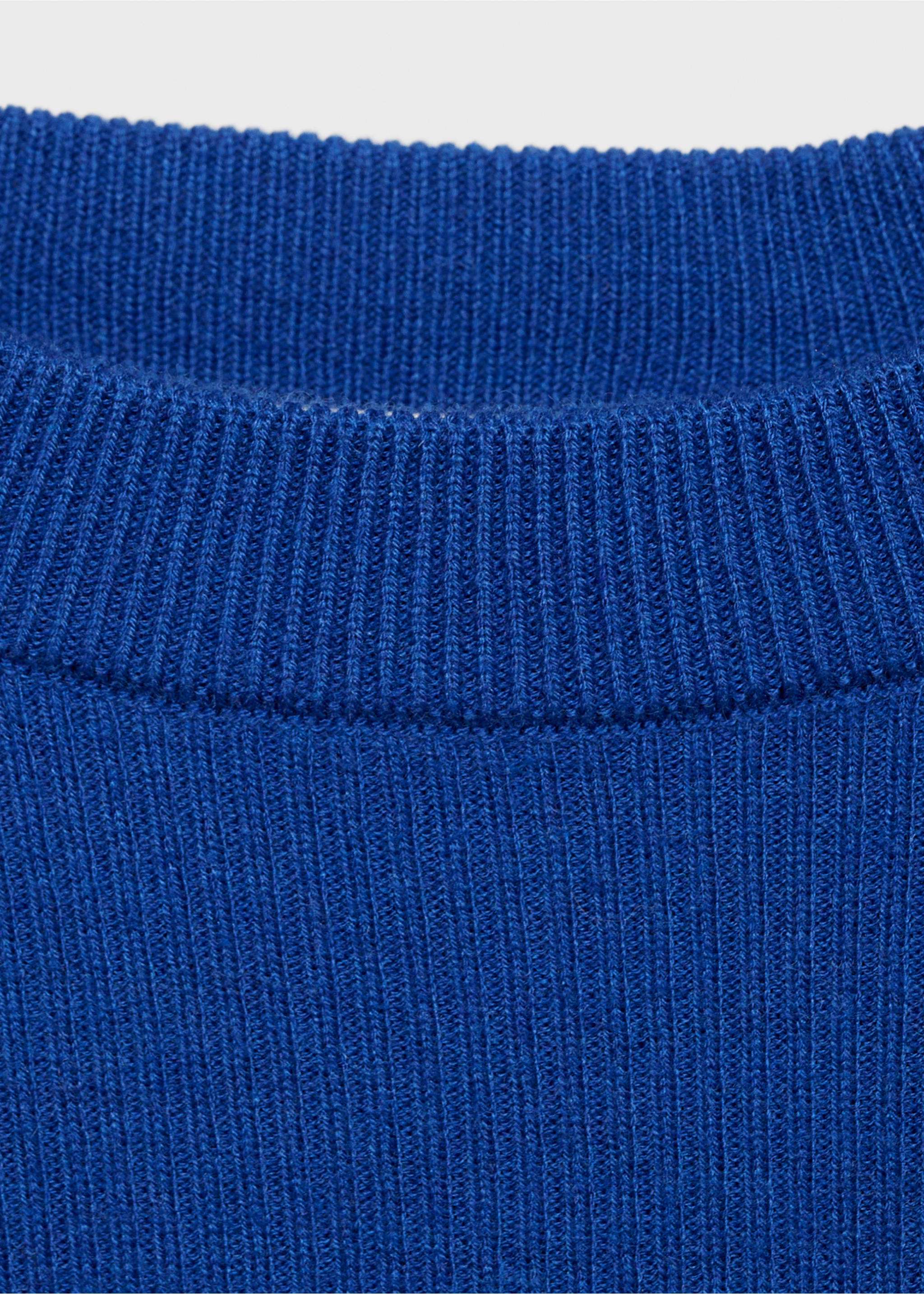 Fine ribbed-knit sweater - Details of the article 8, Ink Blue. Ref: 77096724-00.