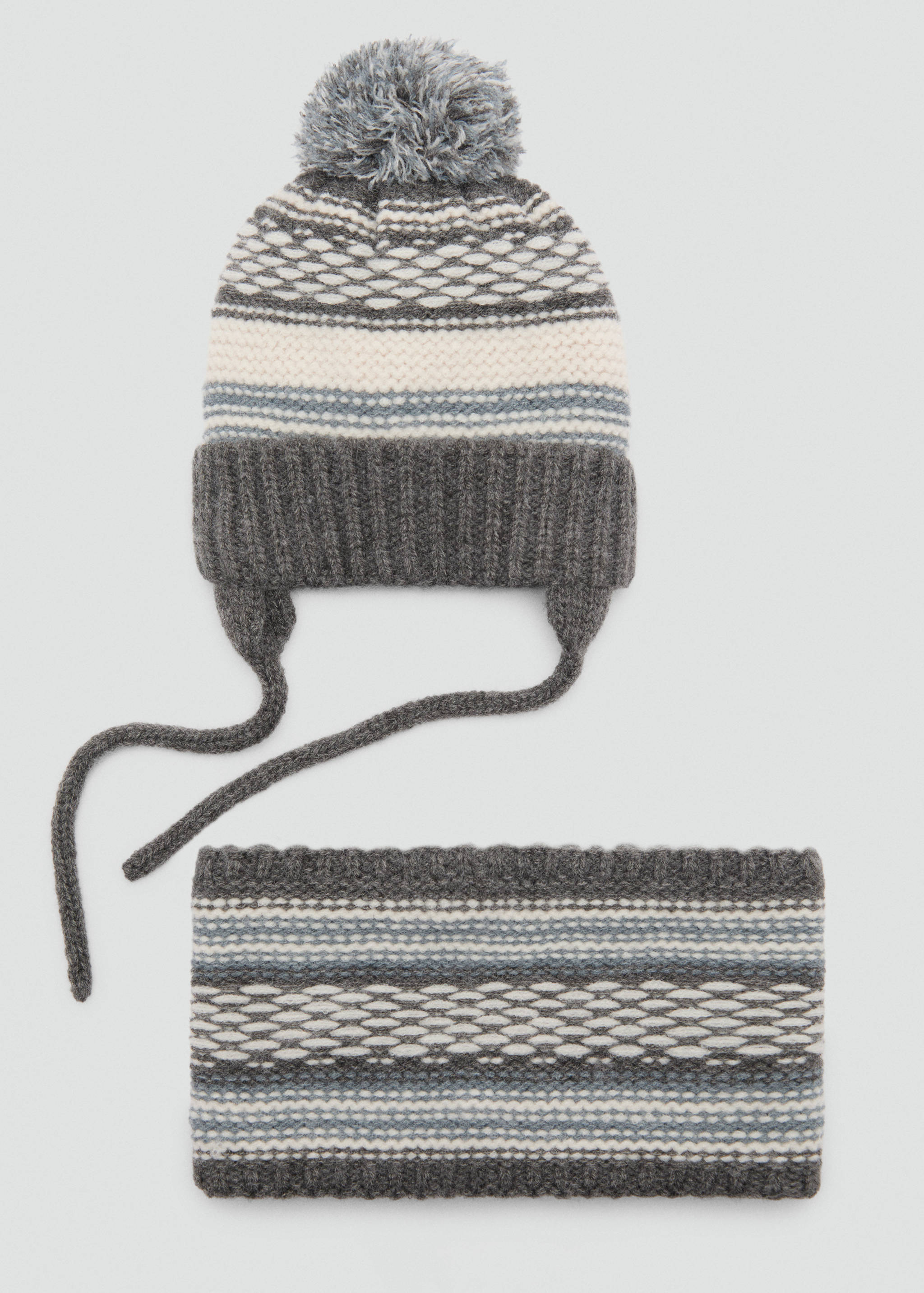 Bicolour knit scarf - Medium plane