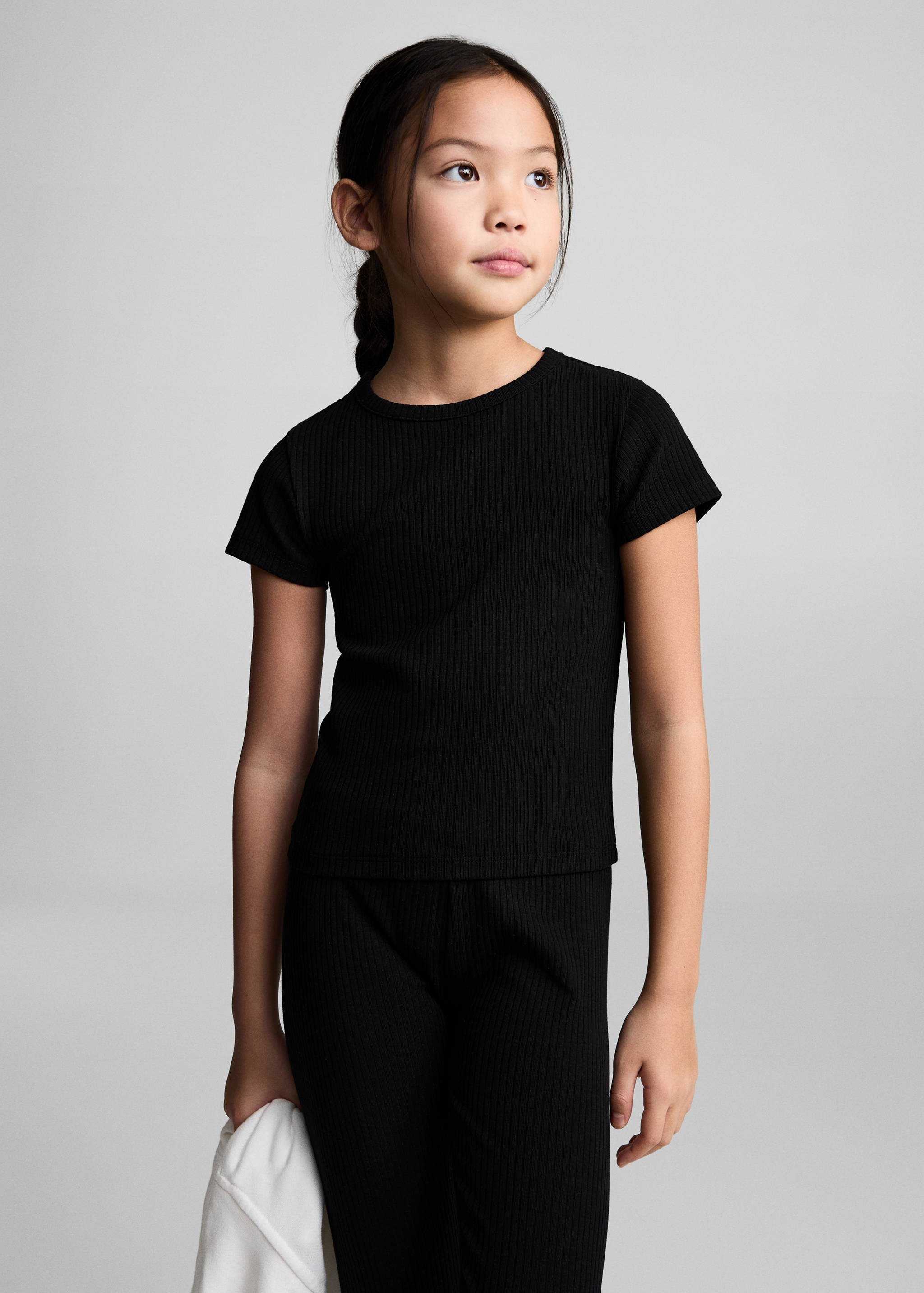 Ribbestrikket t-skjorte i bomull - Halvtotal bildeutsnitt