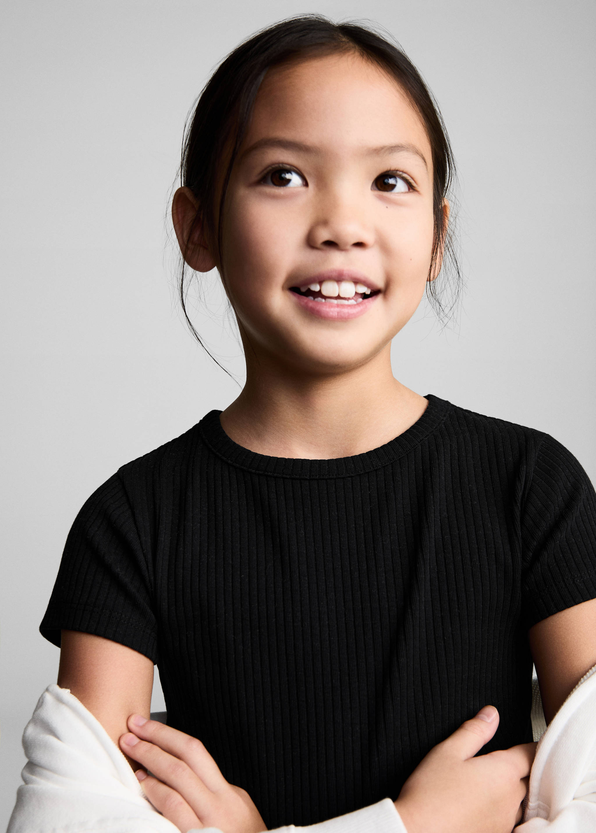 Ribbestrikket t-skjorte i bomull - Artikkeldetalj 1