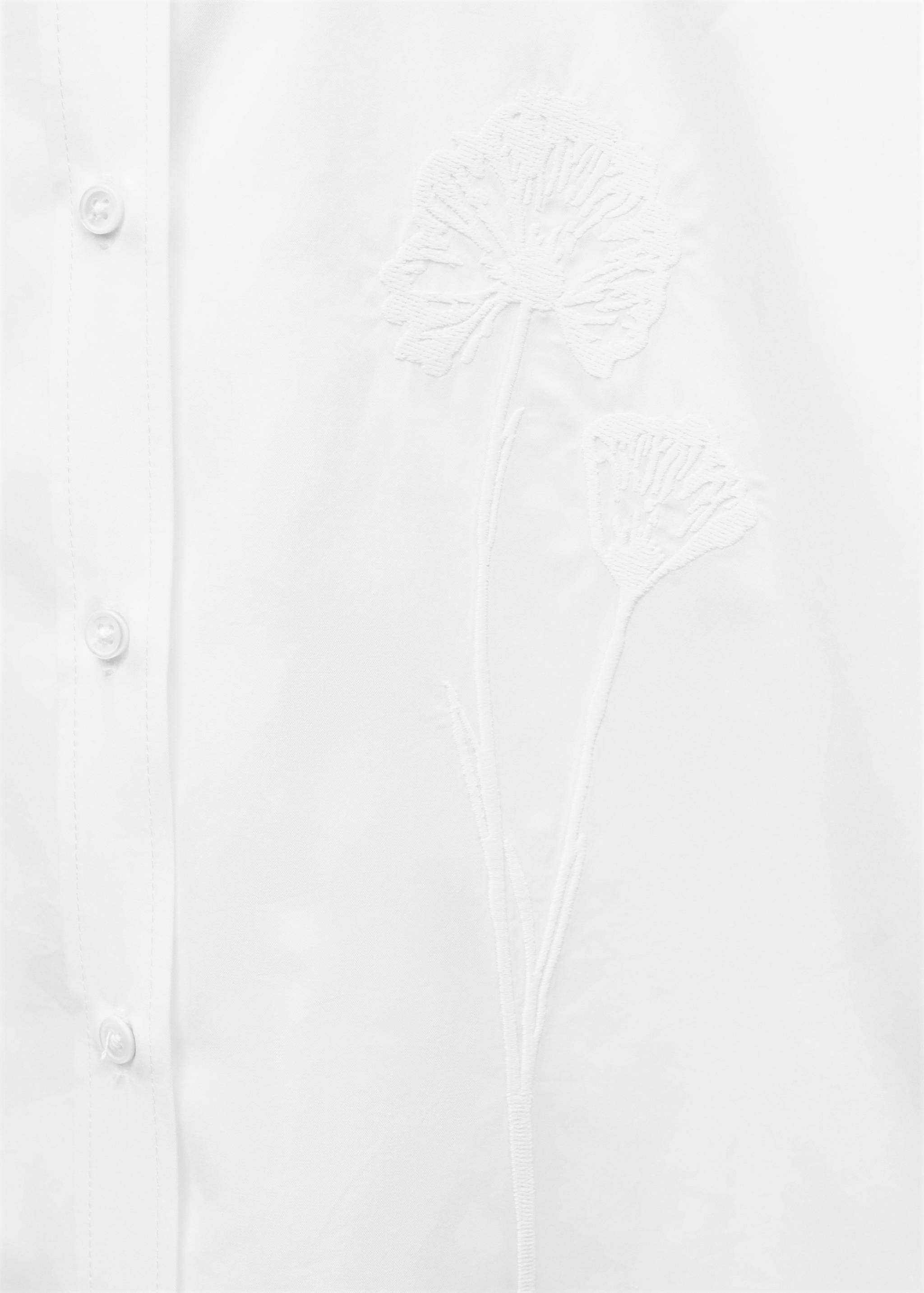 Oversized poplin shirt with embroidery detail - Details of the article 0