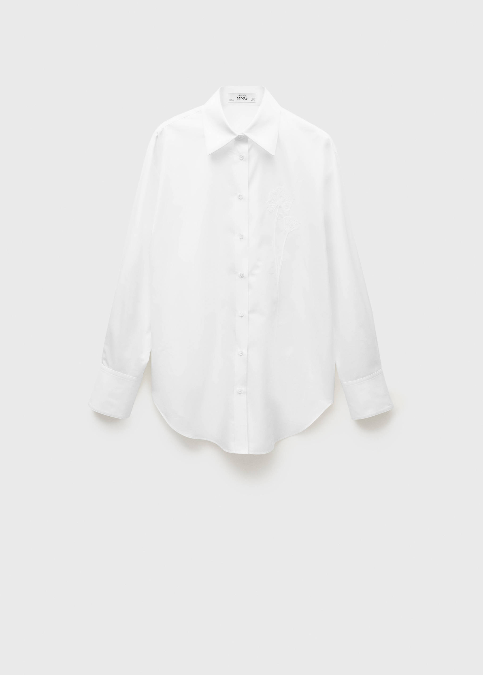 Cămașă din poplin oversize cu detaliu brodat - Articol fără model
