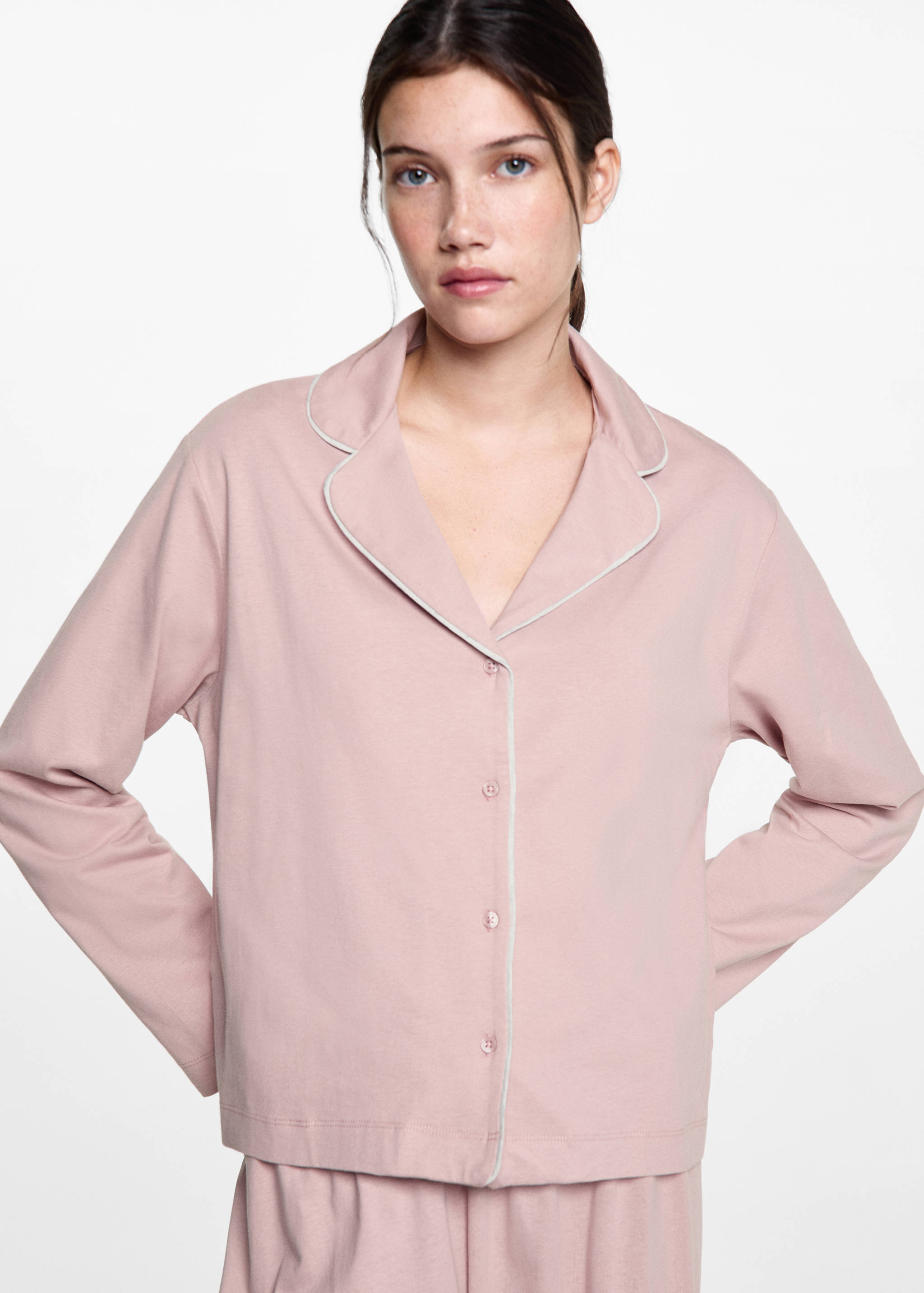 Pijama largo algodón - Plano medio