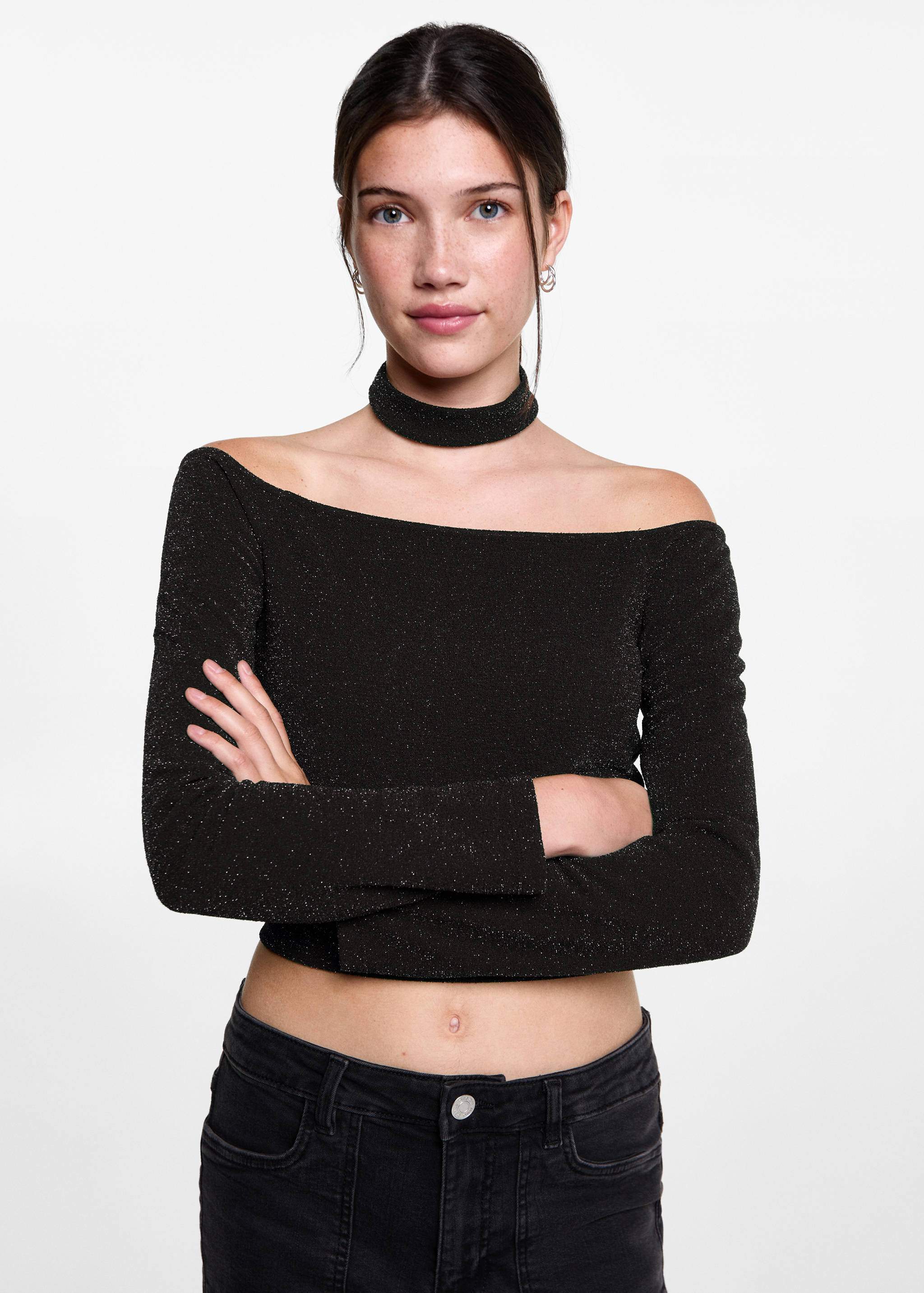 Top Lurex ras-de-cou - Plan moyen
