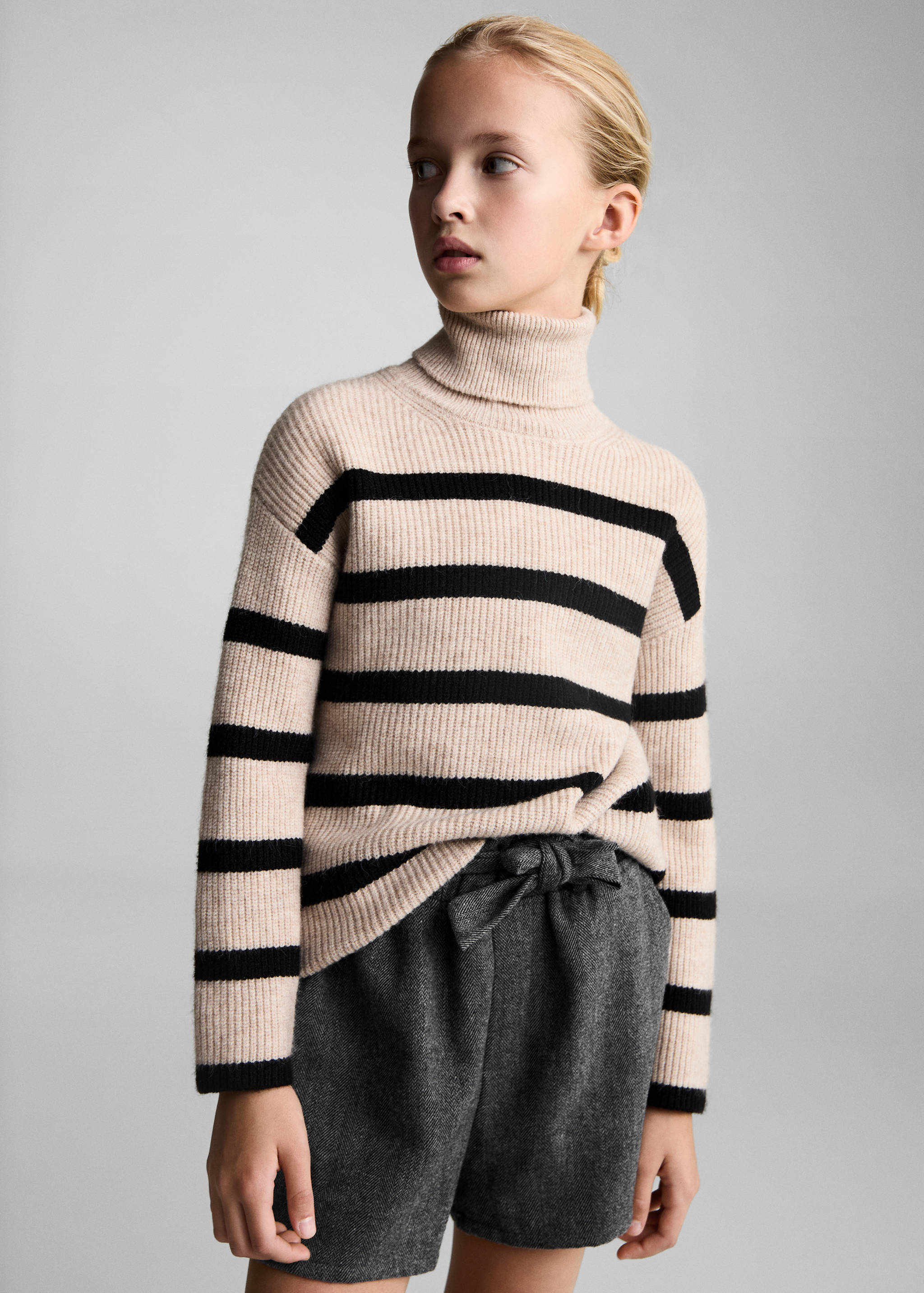 Paperbag shorts with bow - Medium plane