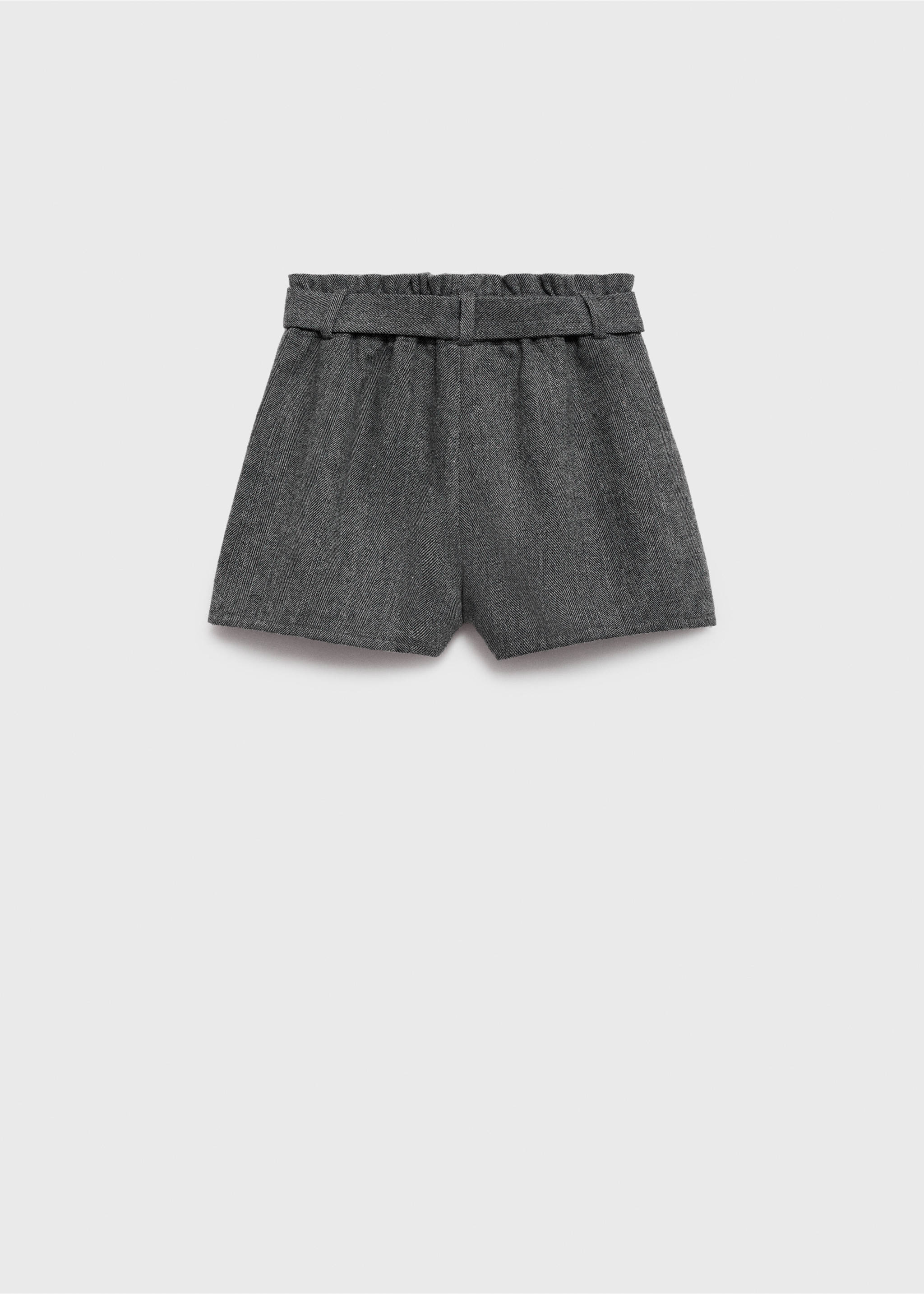 Paperbag-Shorts mit Schleife - Rückseite des Artikels, Grau. Ref: 77096737-00.