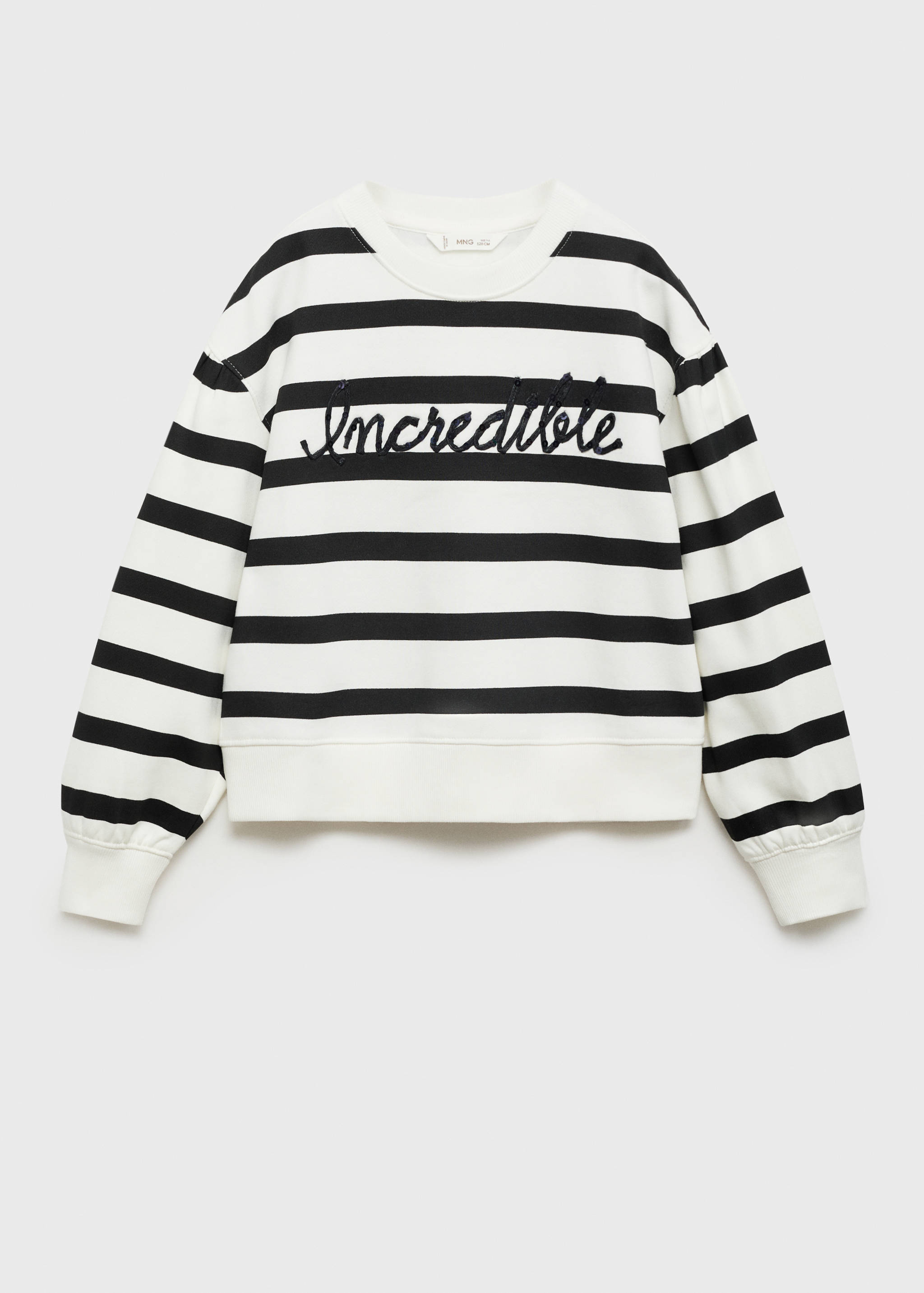 Bluza w paski z haftowanym napisem - Artykuł bez modela/modelki