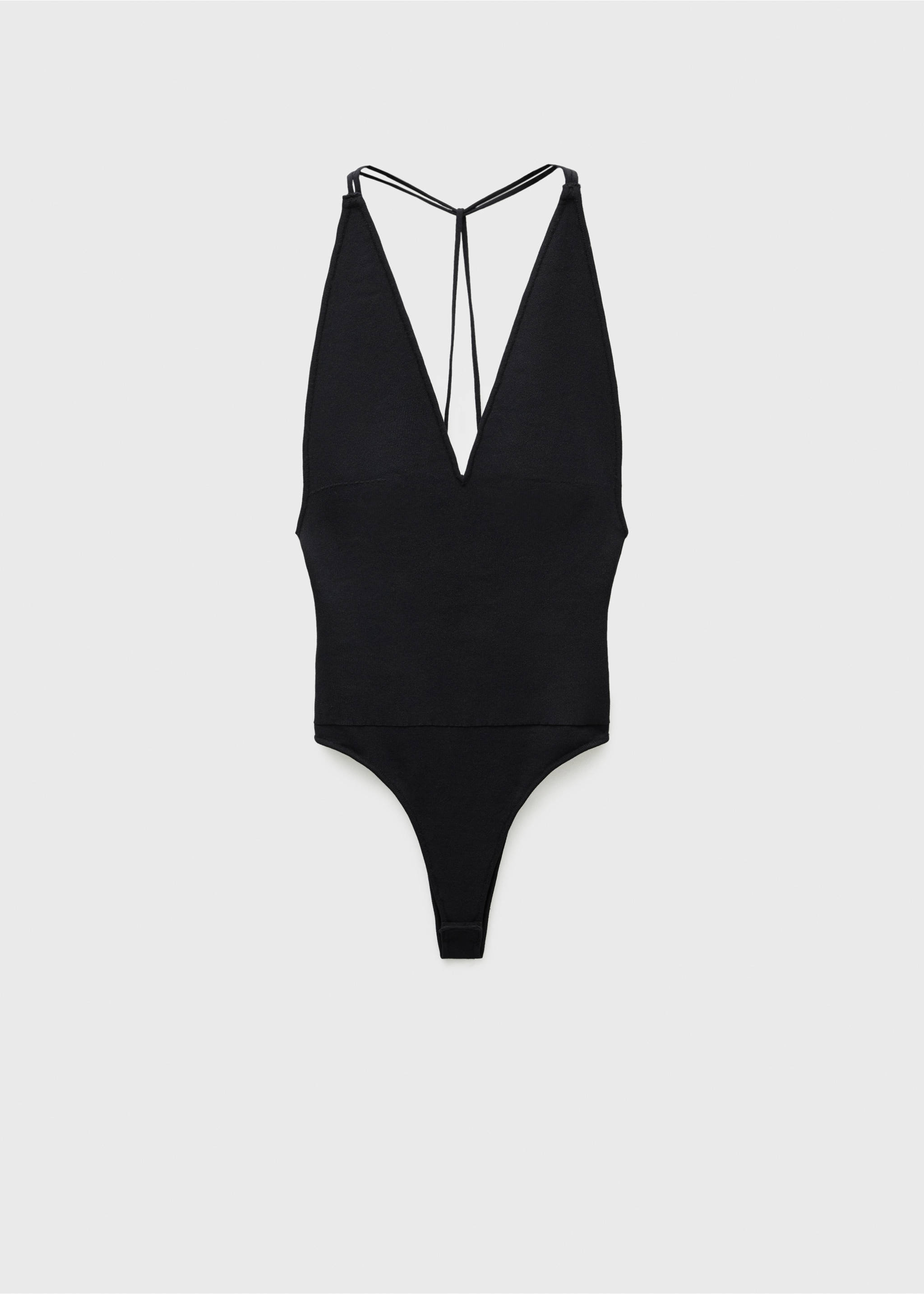 Rückenfreier Strickbody - Artikel ohne Model, Schwarz. Ref: 77096746-00.