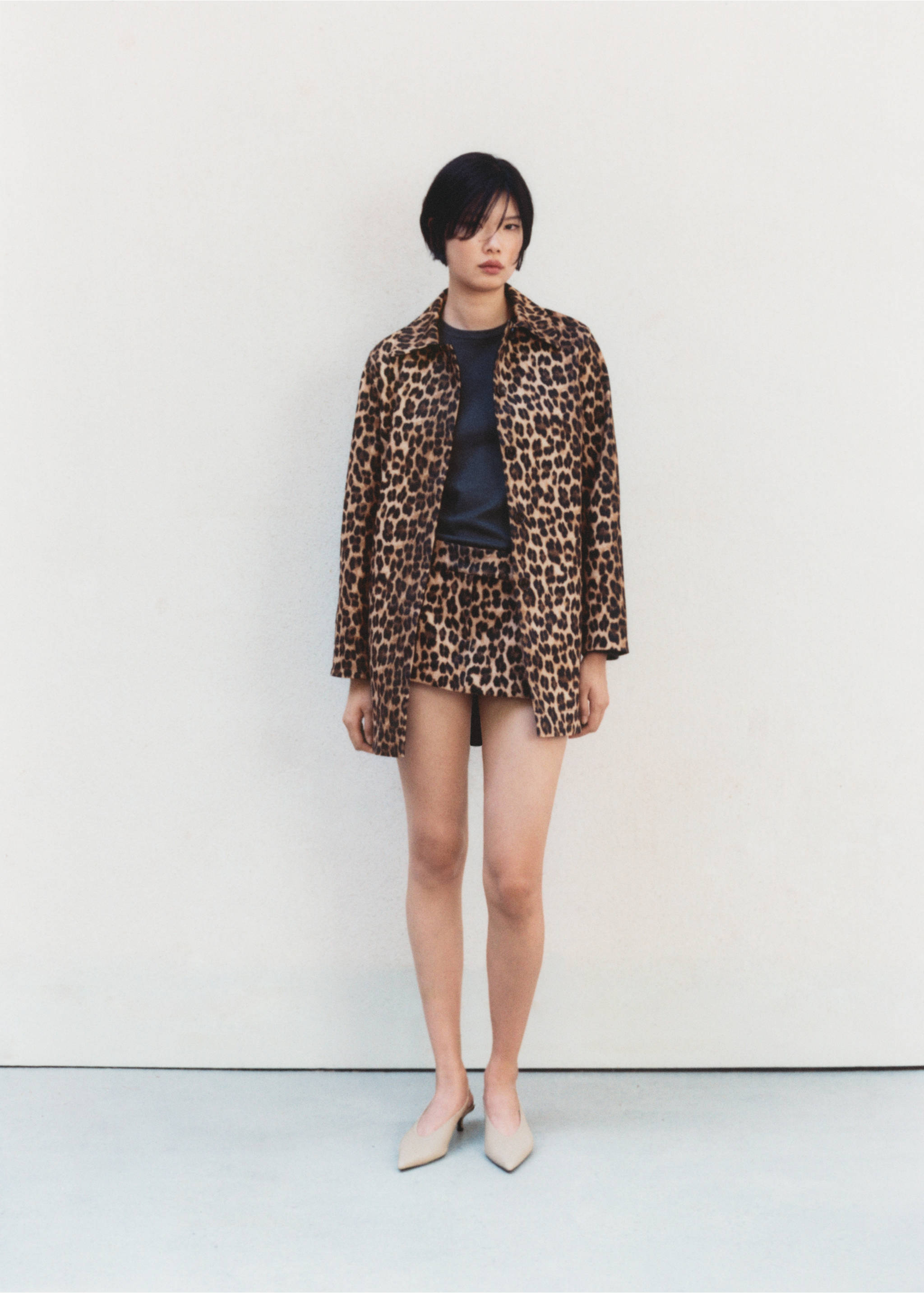 Leopard-print skirt trousers - Details of the article 3, Brown. Ref: 77096750-00.