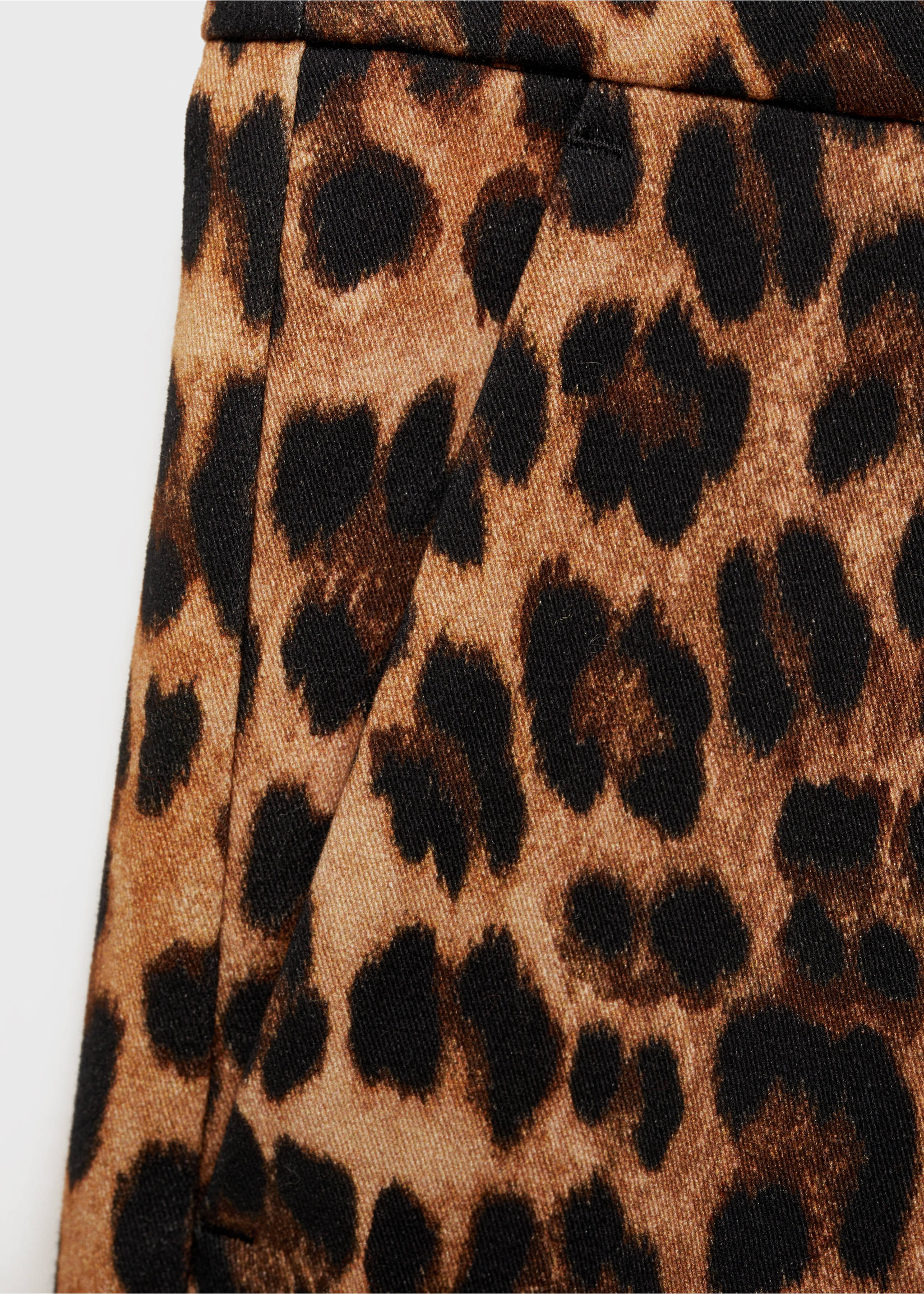 Leopard-print skirt trousers - Details of the article 8, Brown. Ref: 77096750-00.